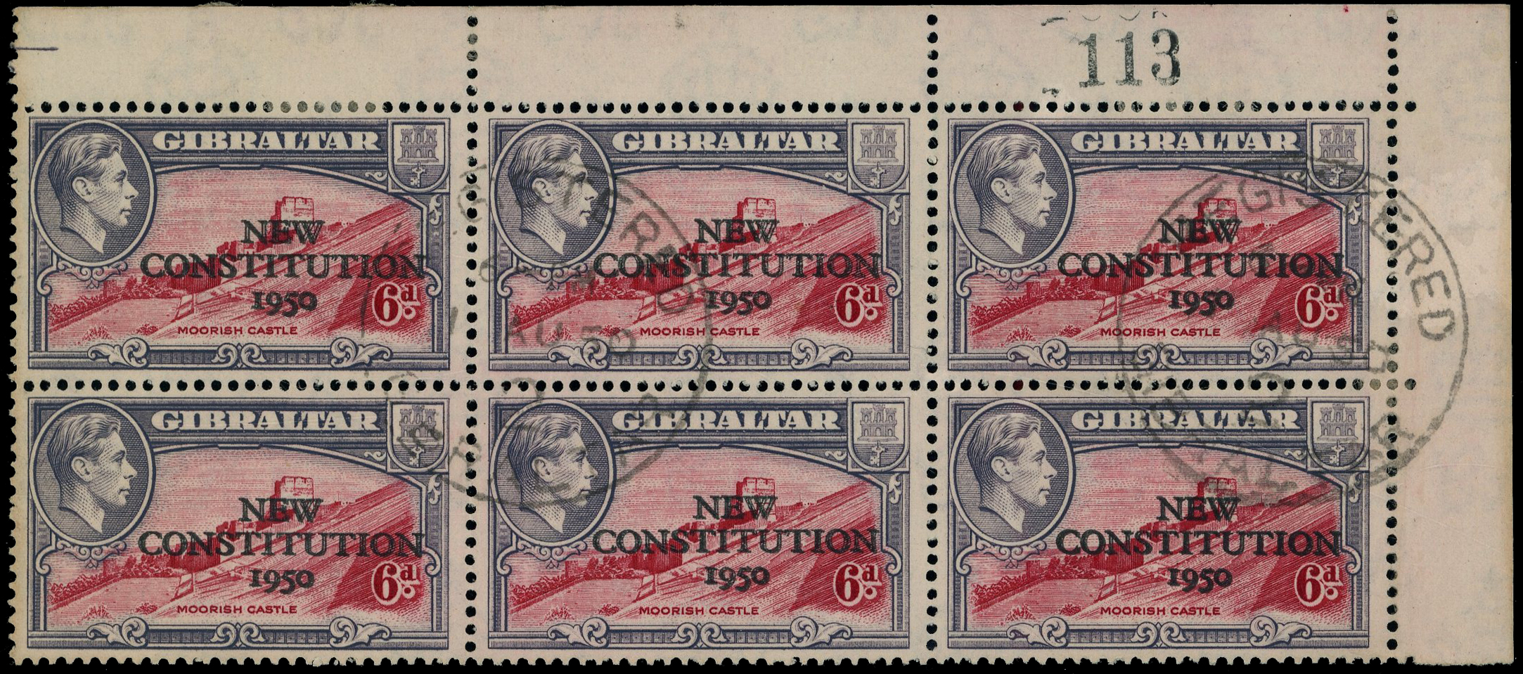 Gibraltar SG 142a block used