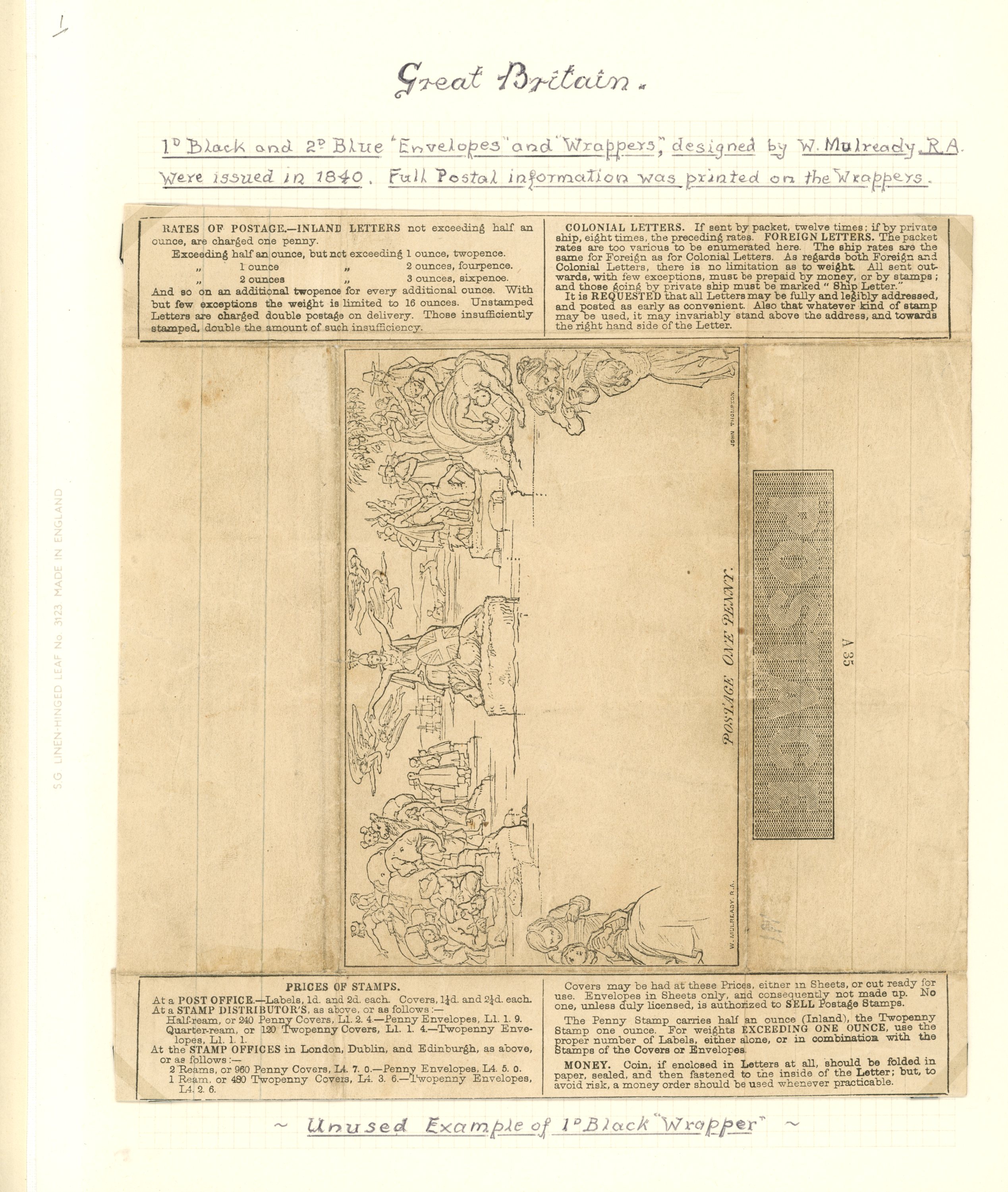 MULREADY: 1840 1d and 2d letter sheets...