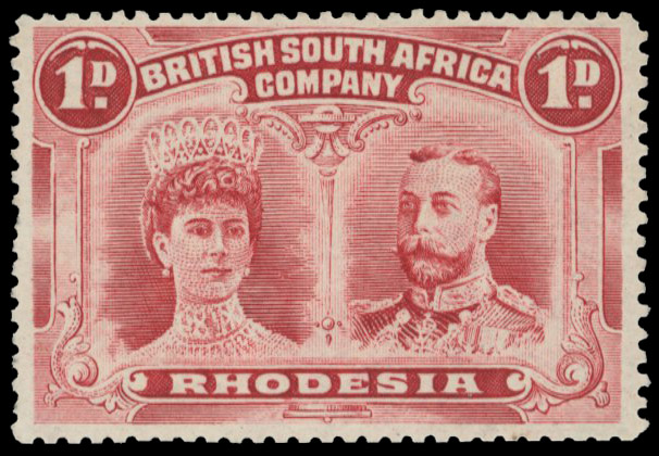 † 1d carmine-lake perf 15 SG 170a, position 71A 'OD' flaw mint