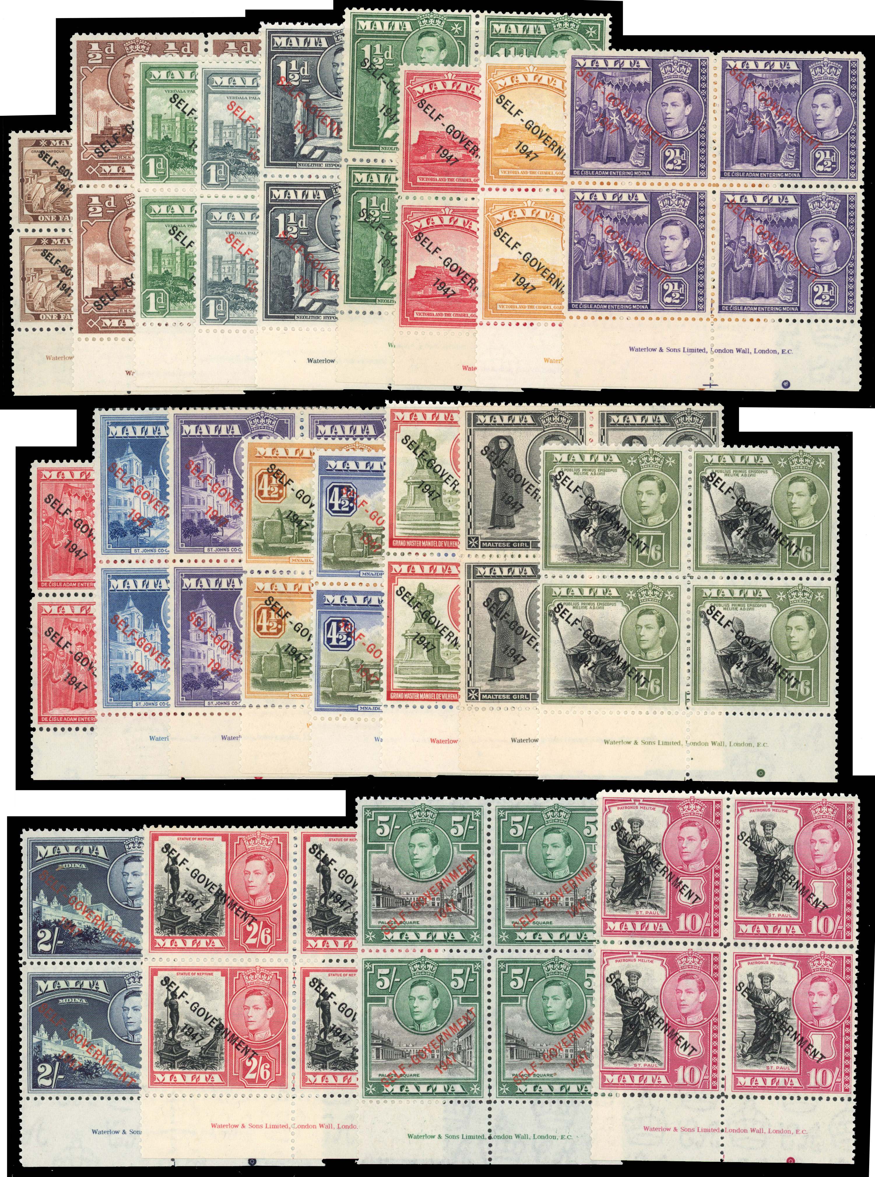 Malta SG 234-248 imprint blocks mint