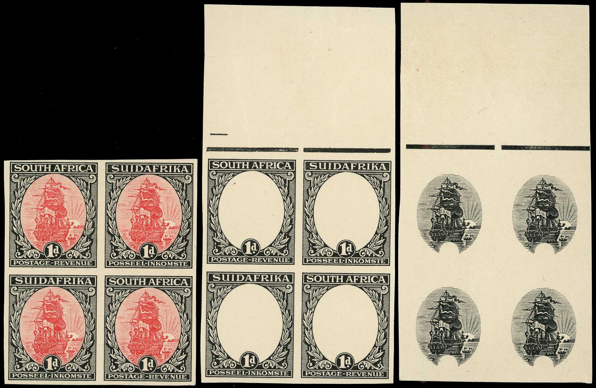 1926 Waterlow 1d plate proof blocks of two...