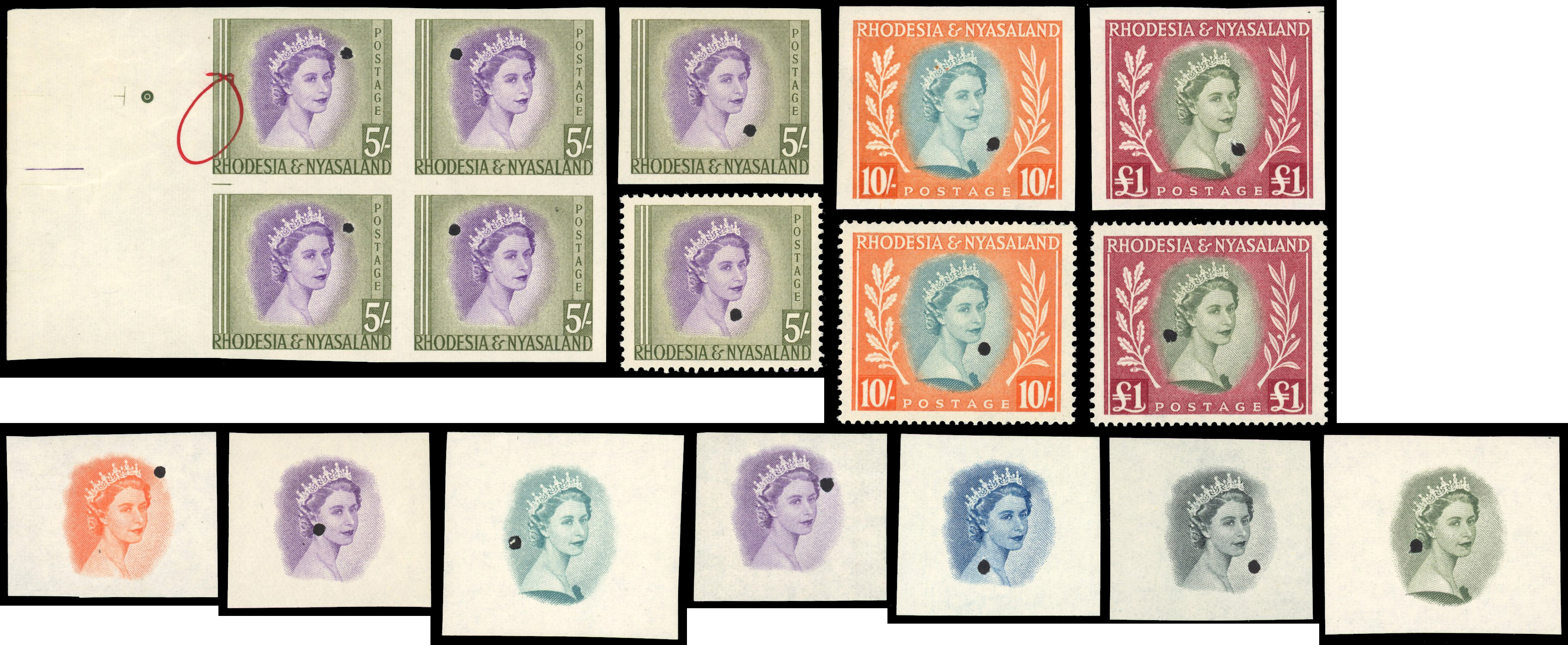 Rhodesia SG 1-15 Plate proofs collection