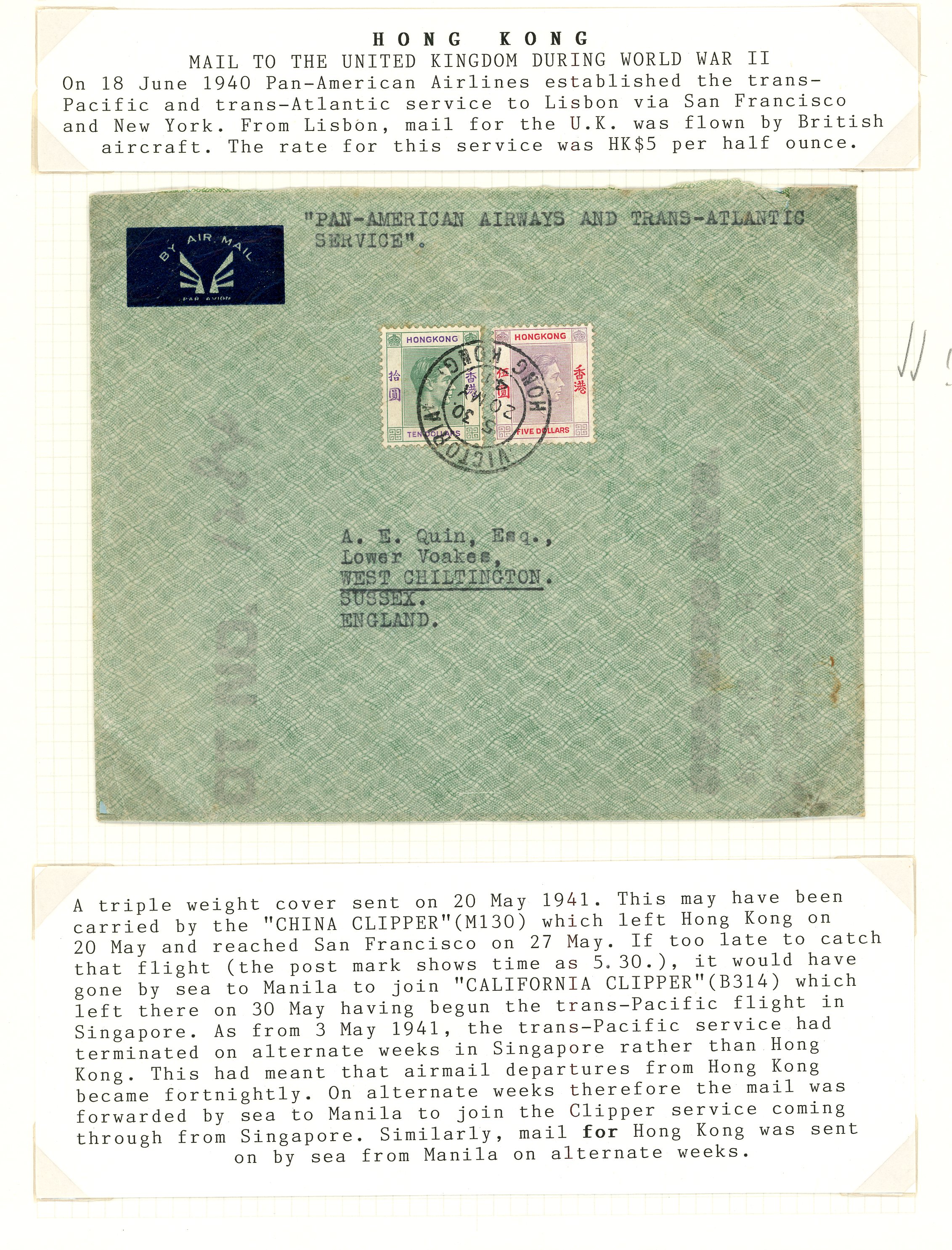 Hong Kong SG 159, 161 cover