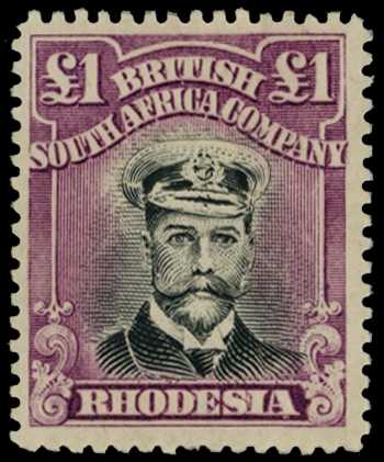 1922-3 £1 Head Die IIIB, perf 15, white...