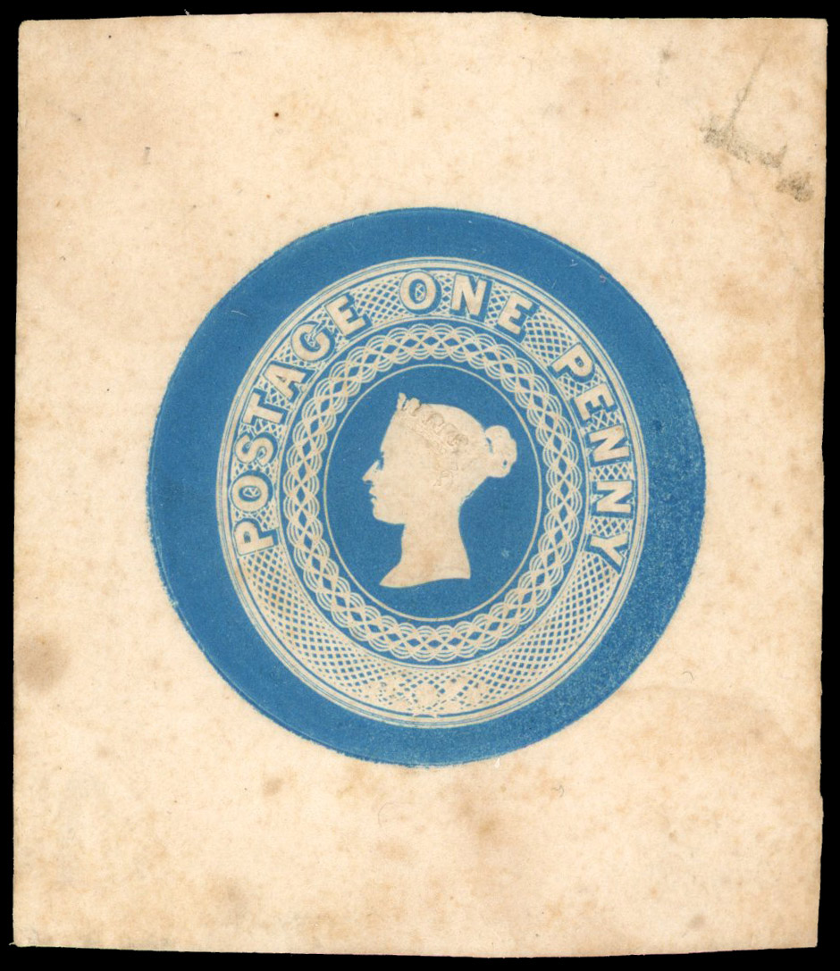 c. 1840 William Wyon embossed essay printed in blue