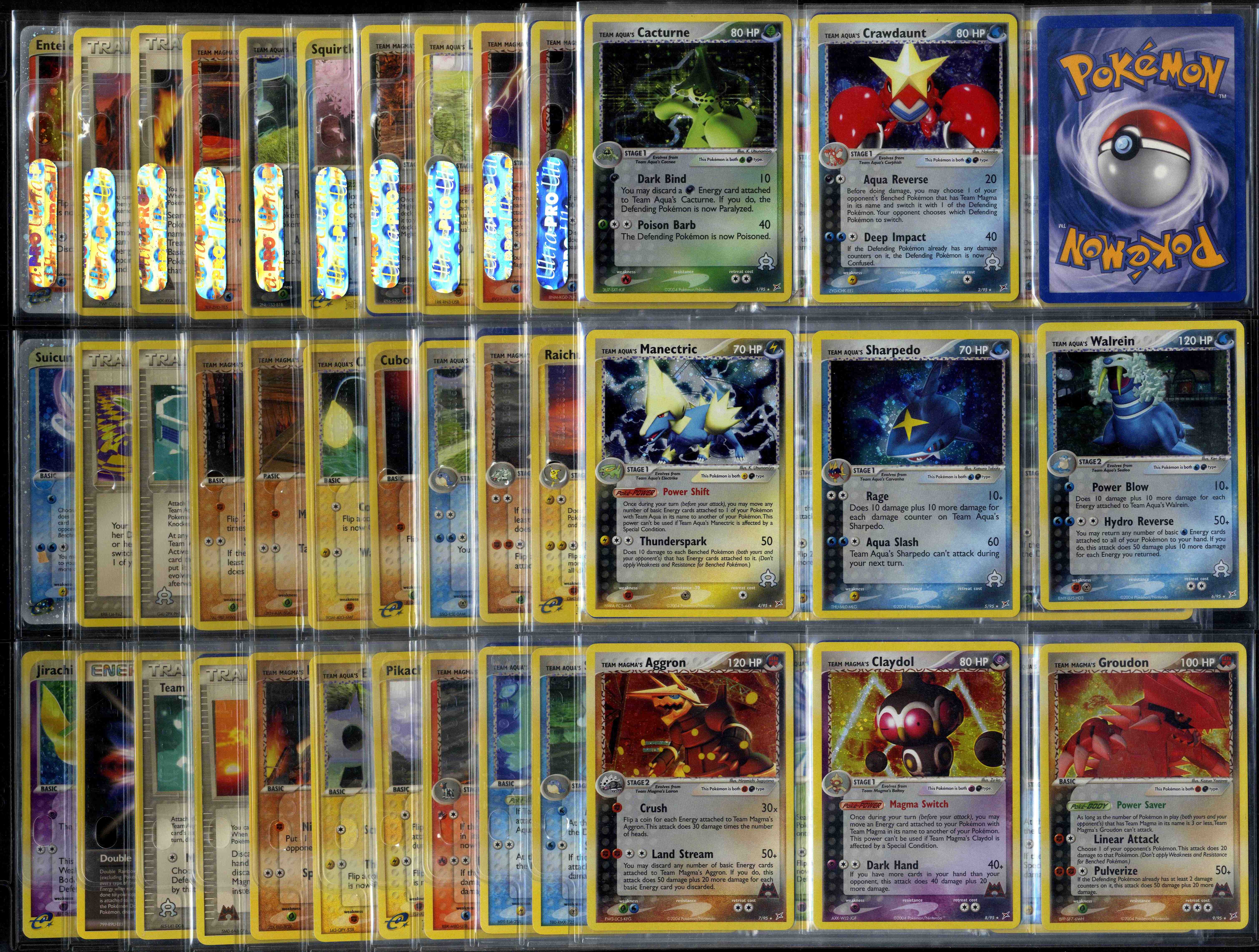 Near Complete EX Team Magma vs Team Aqua - 96/95 - All EX & Secrets. + Reverse Holos
