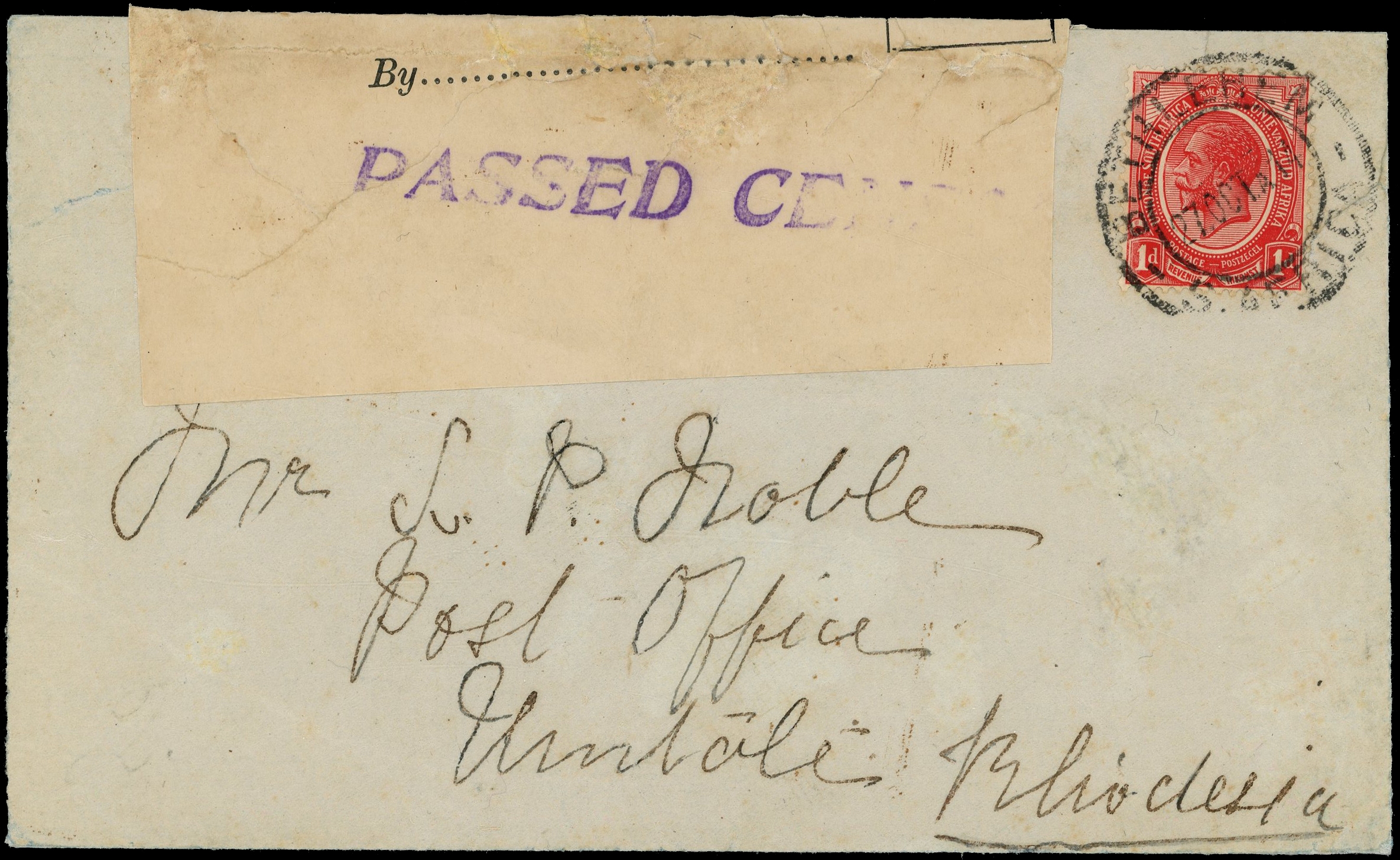 SOUTH AFRICA: 1914 cover from South Africa to Umtali, Rhodesia