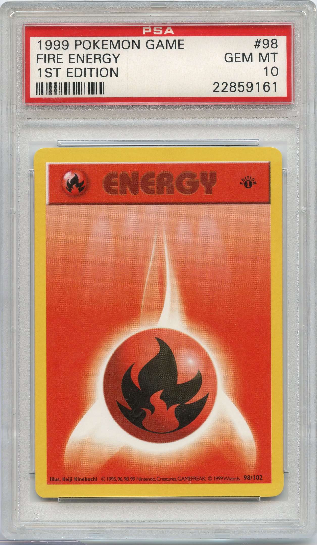 PSA 10 Fire Energy #98 Base Set 1st Edition