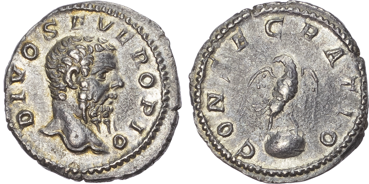 Divus Septimius Severus (AD 193-211) AR Denarius, Rome, AD 211, 2.69g.