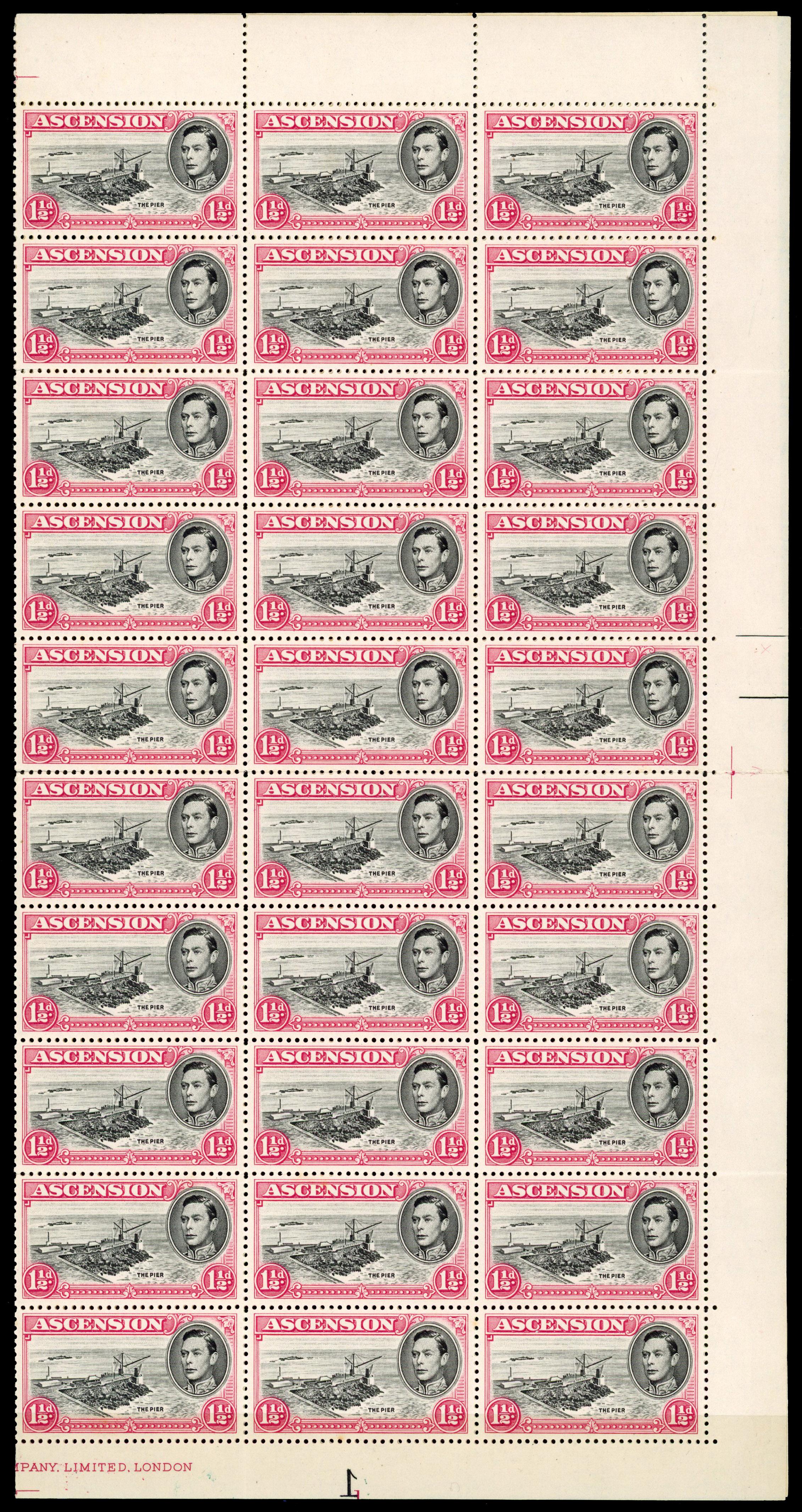 Ascension SG 40fa, fb sheet mint