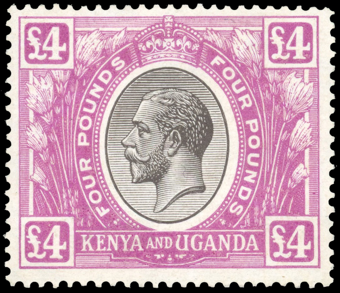 KUT 1922-27 £4 black and magenta unmounted