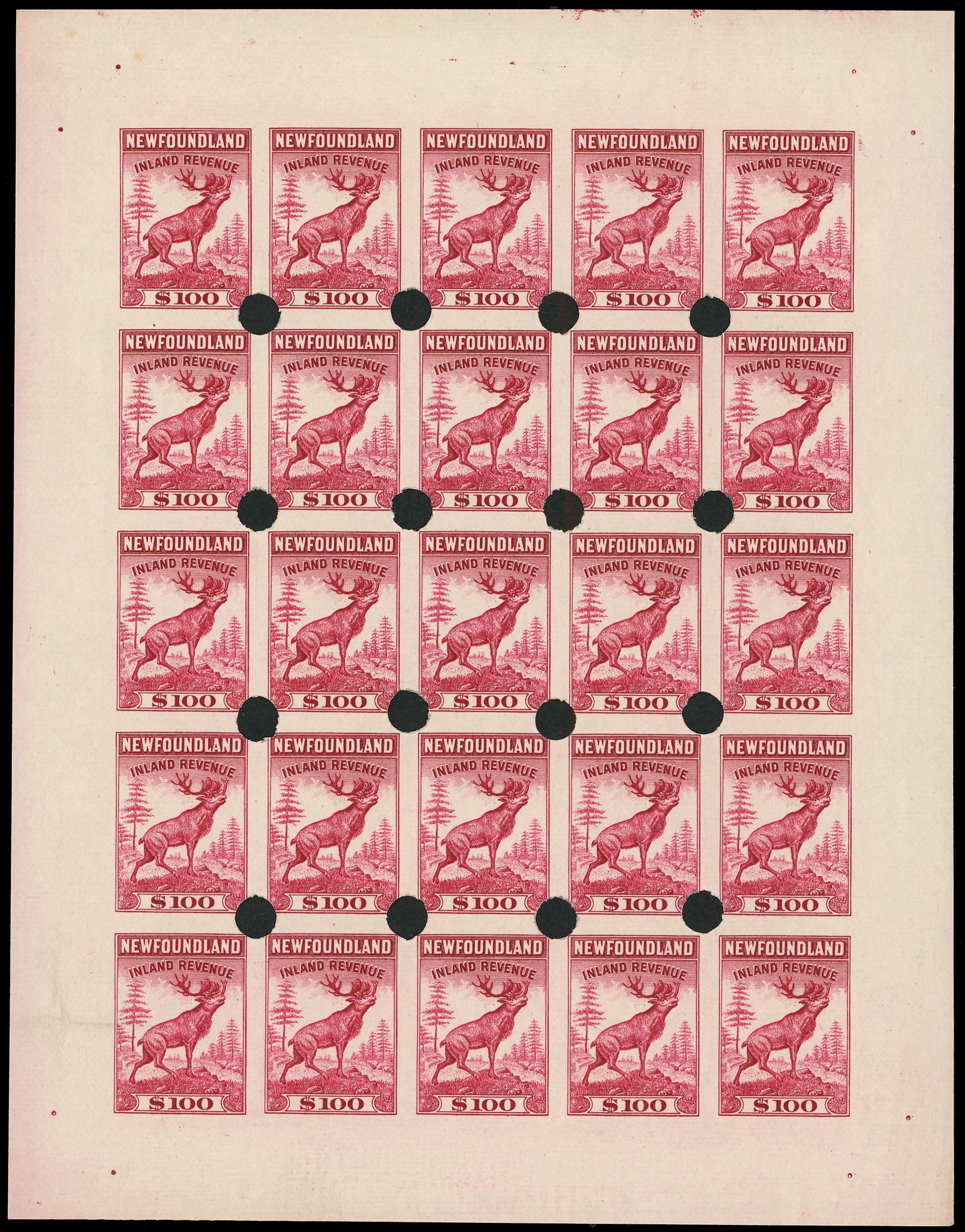 Revenues. 1940s Caribou ungummed proof sheets...