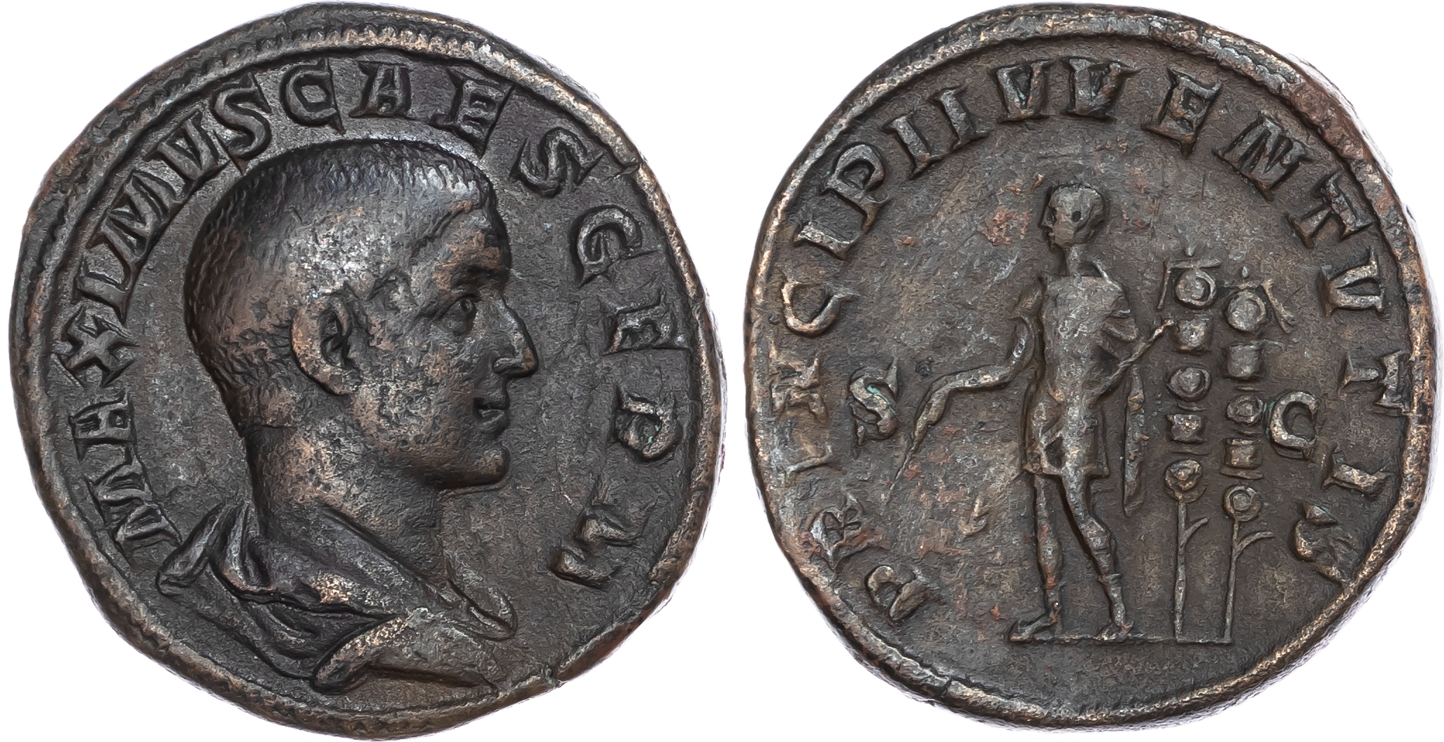 Maximus (Caesar) AE Sestertius, Rome, AD 236, 26.65g. 