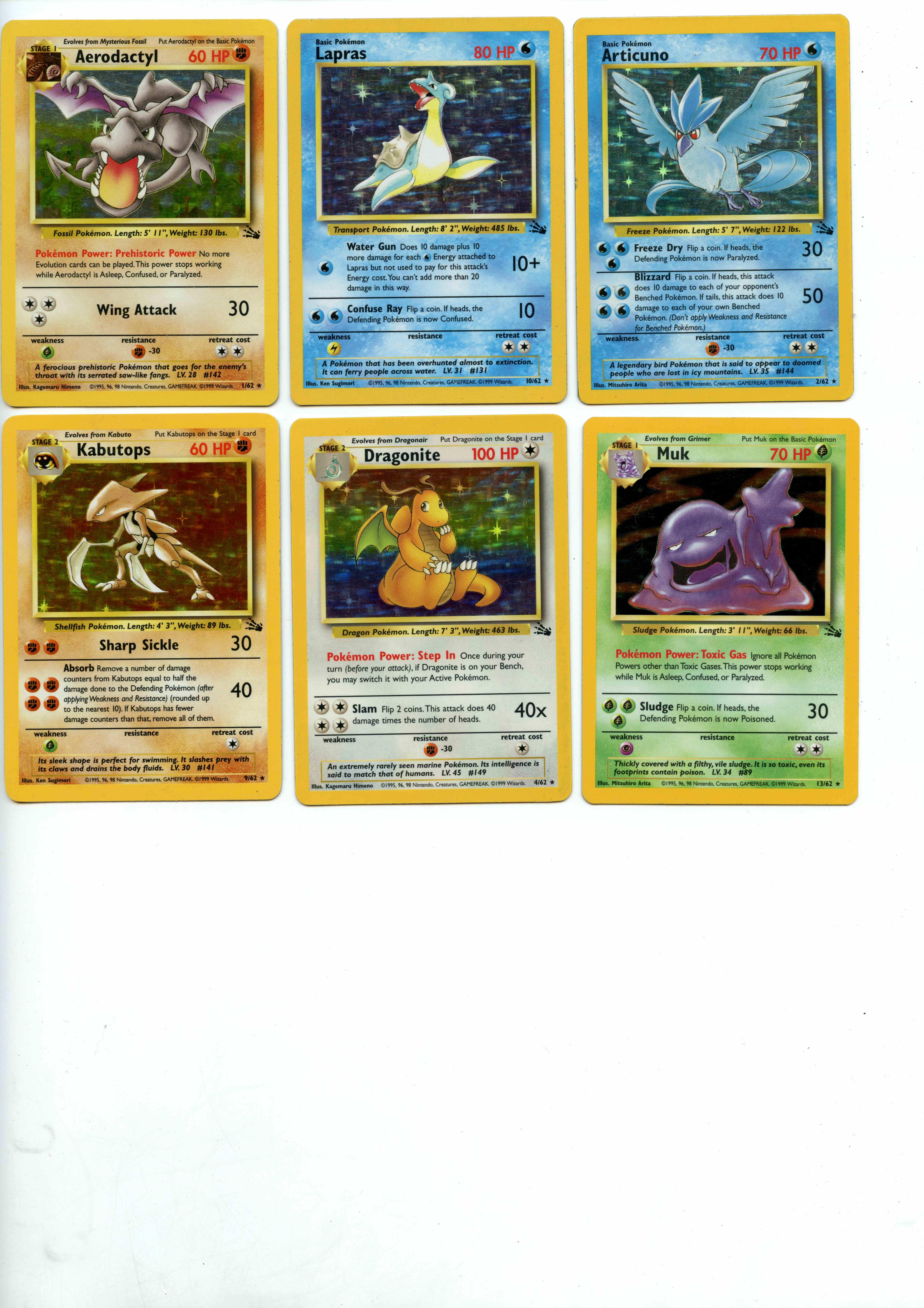 Pokémon TCG - Fossil Holo Bundle - 6 Holographic Cards