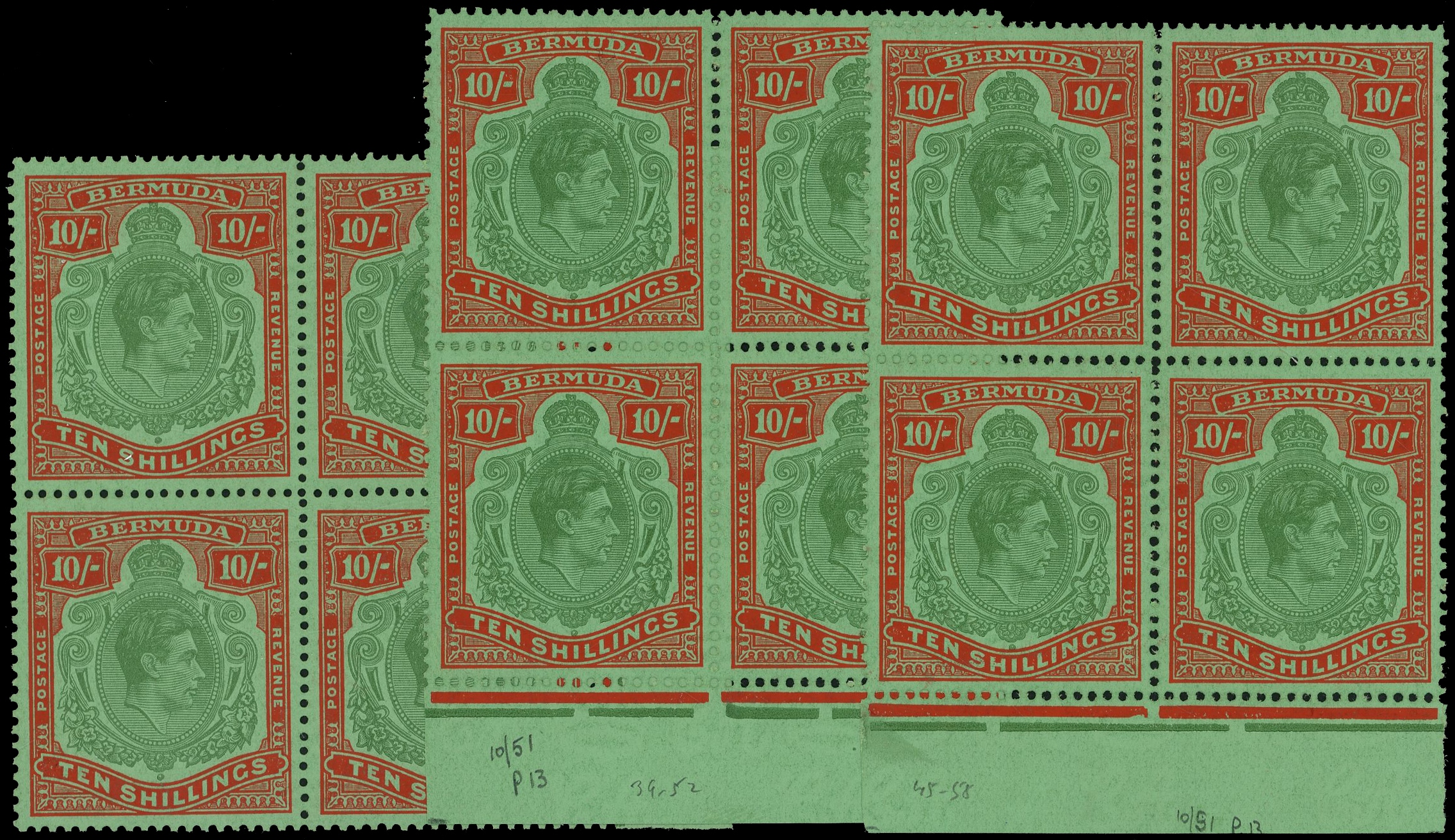 Bermuda SG 119e blocks mint