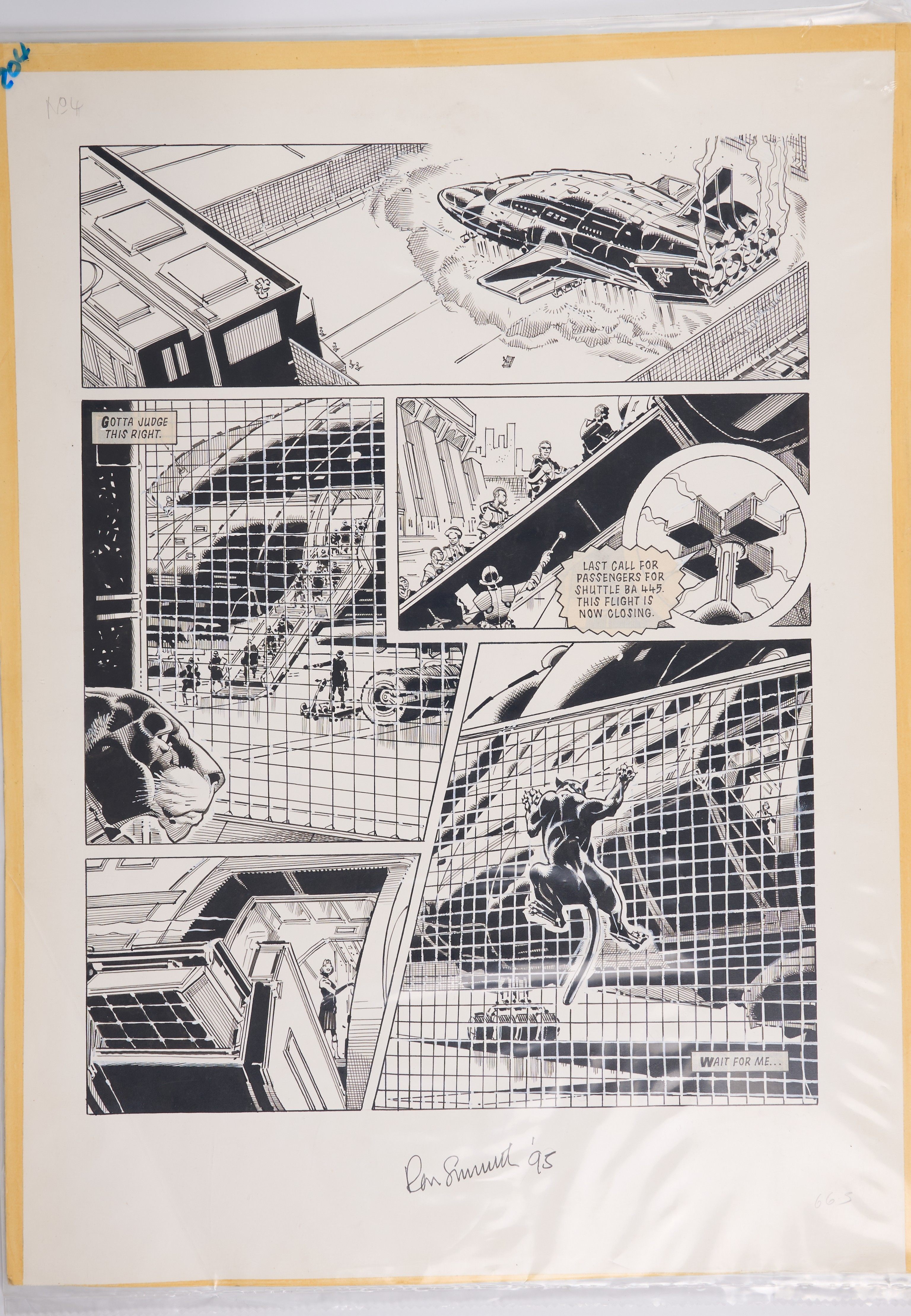 Ron Smith 2000 AD Prog #644 Survivor Story Pages Signed (Fleetway, 1989) Total 2