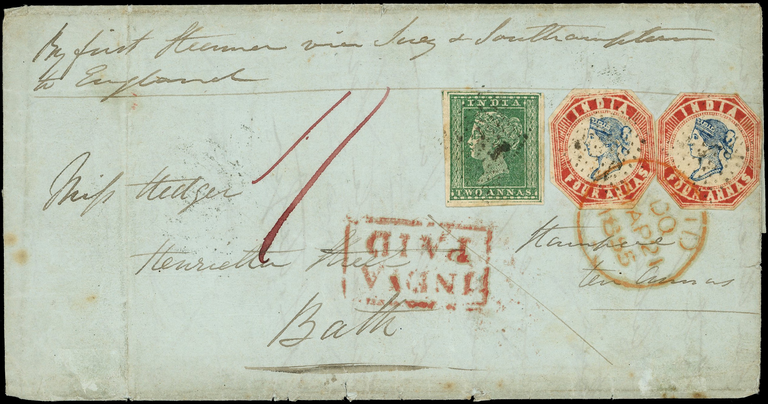 1855 wrapper addressed to Bath, endorsed...