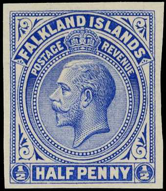 1912 ½d paper trial in blue on white...