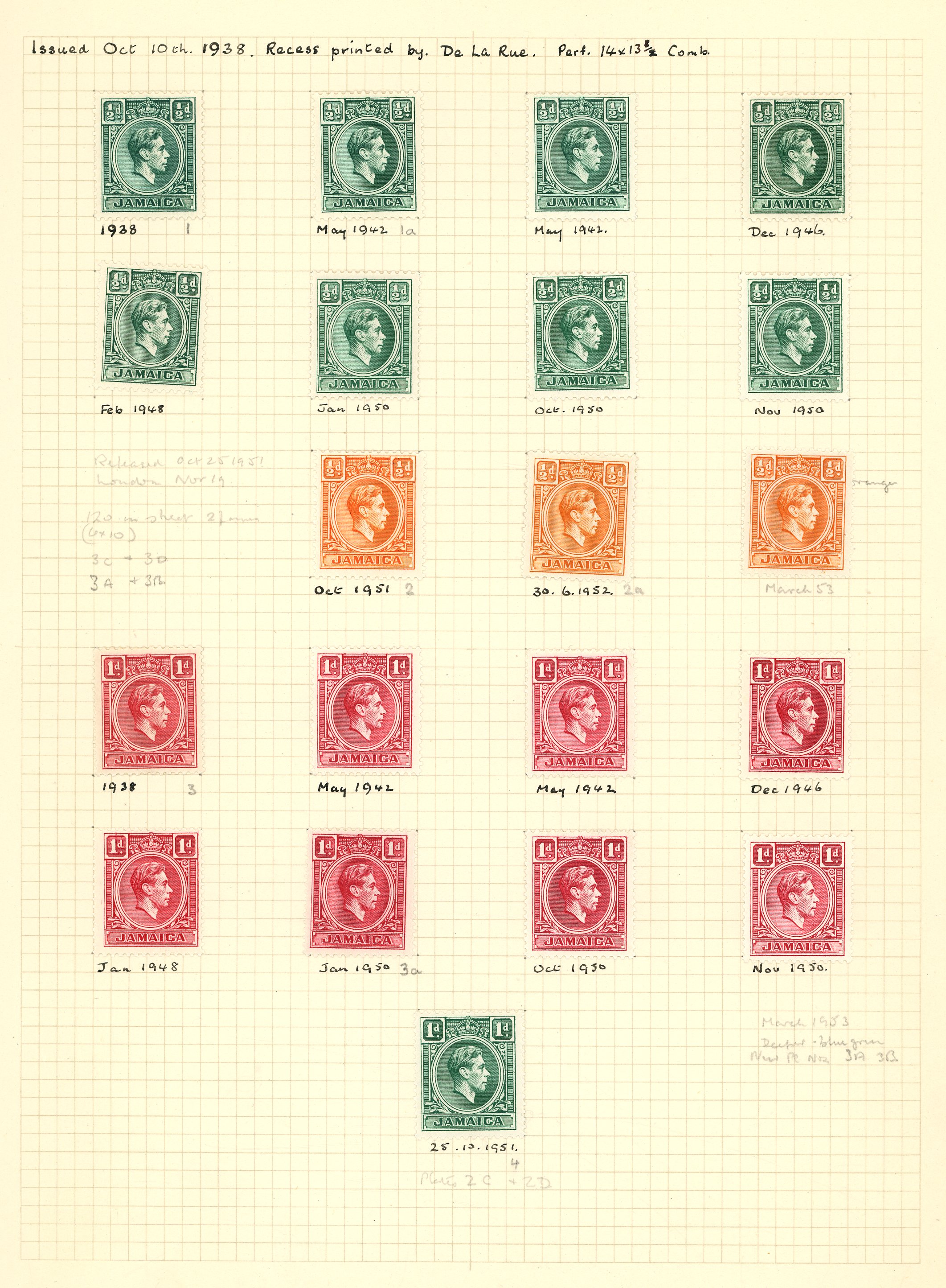 Jamaica 1938 set study collection