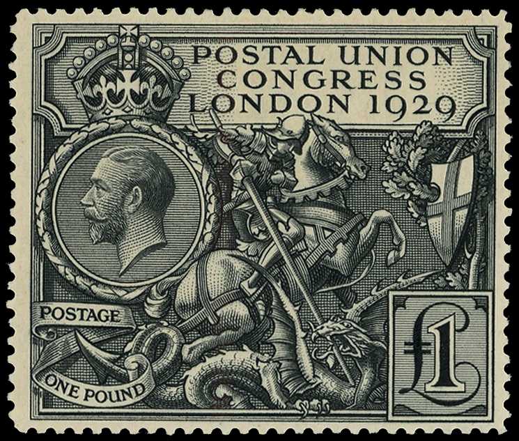 1929 PUC £1 black, fine unmounted o.g. with...