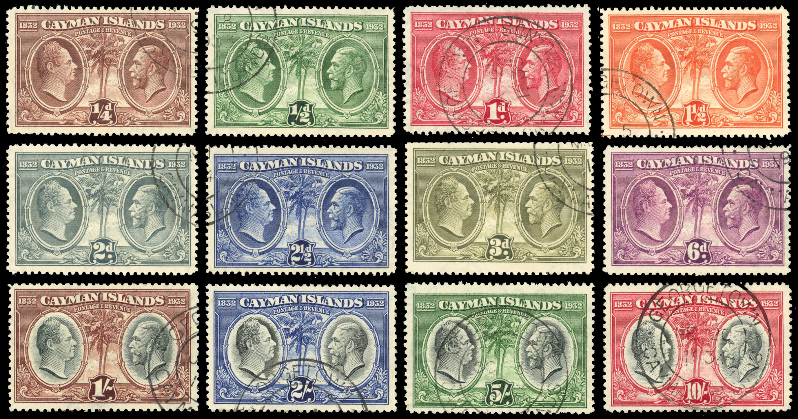 Cayman Islands 1932 Centenary set fine used SG 84-95