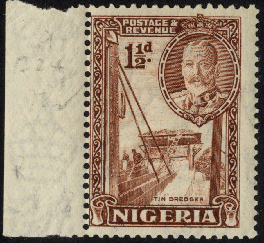 1935 1½d brown perf 12½ x 13½, unmounted mint marginal, centred left.  SG 36a, cat...