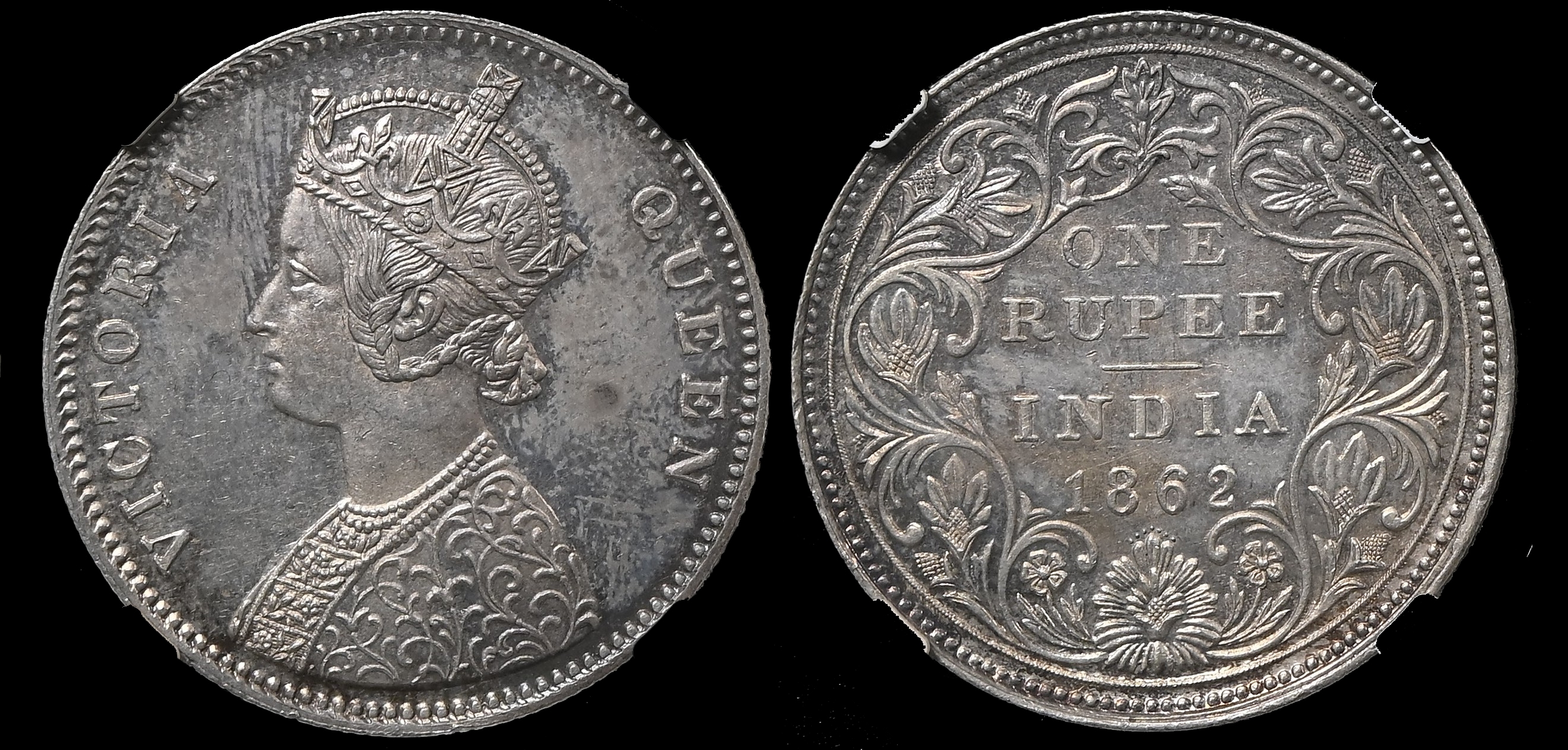 India, EIC, Victoria (1837-1901), silver Rupee, 1862 - MS 61
