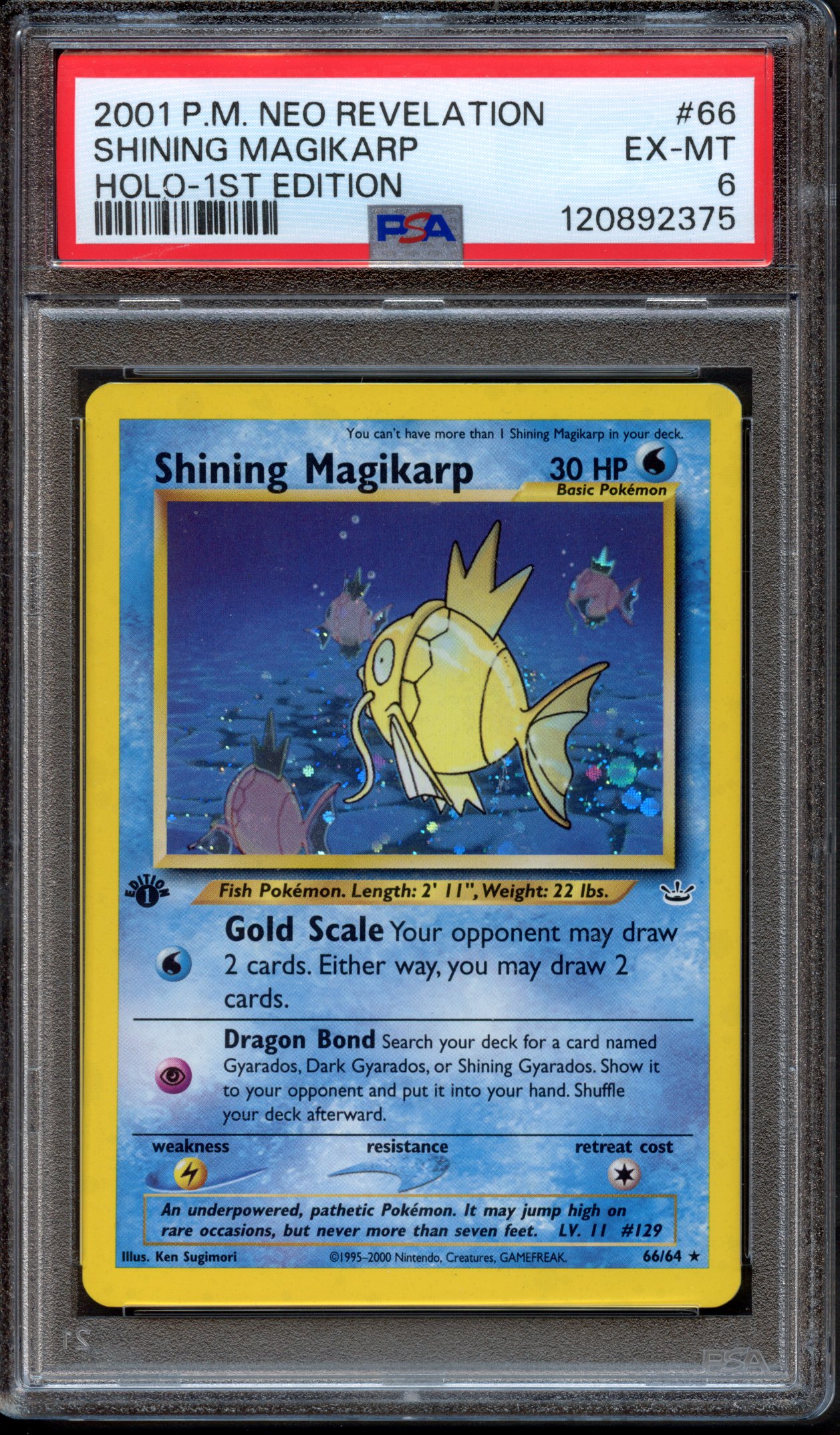 PSA 5 Shining Magikarp 1st edition #66 - Neo Revelation 2001