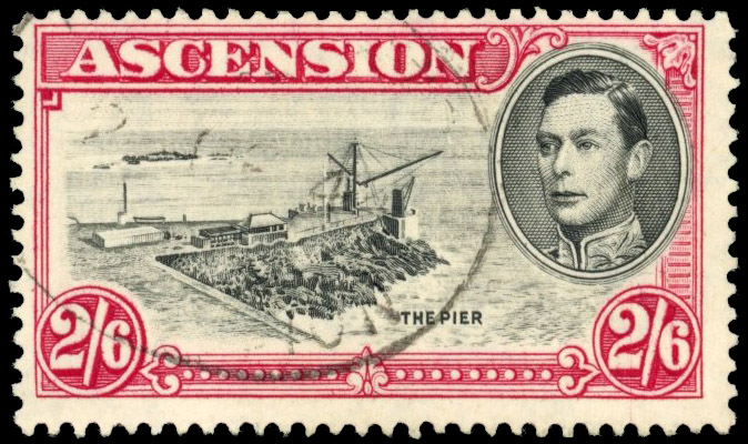 Ascension SG 45b 1938 2s6d perf 13½ with davit flaw used