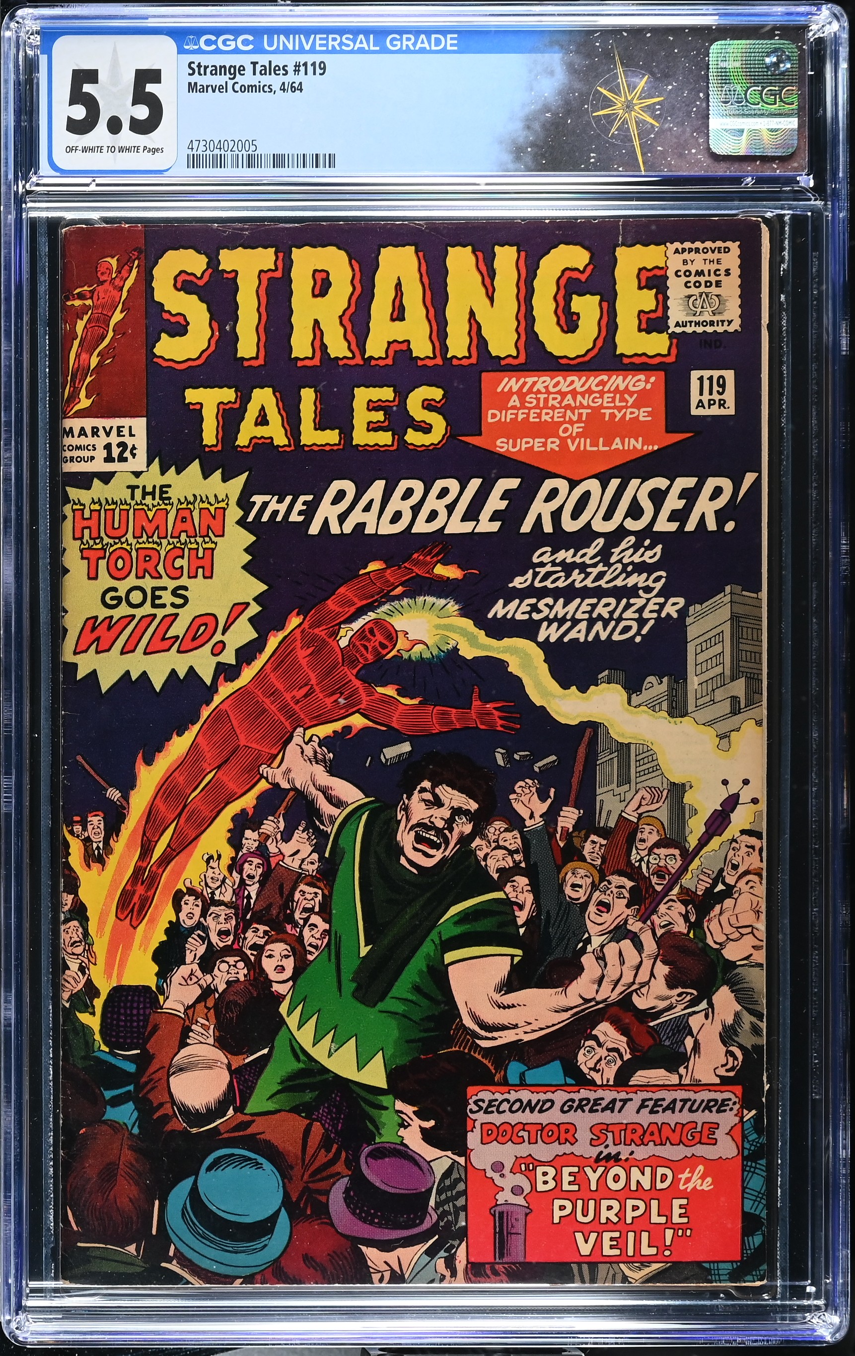 Strange Tales #119 CGC 5.5 Wong Name Reveal & Spider-Man cameo (Marvel Comics, 1964) Off-White to White Pages