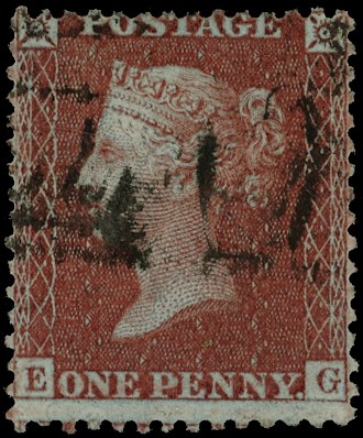 1856 1d Red-Brown Pl.22. 