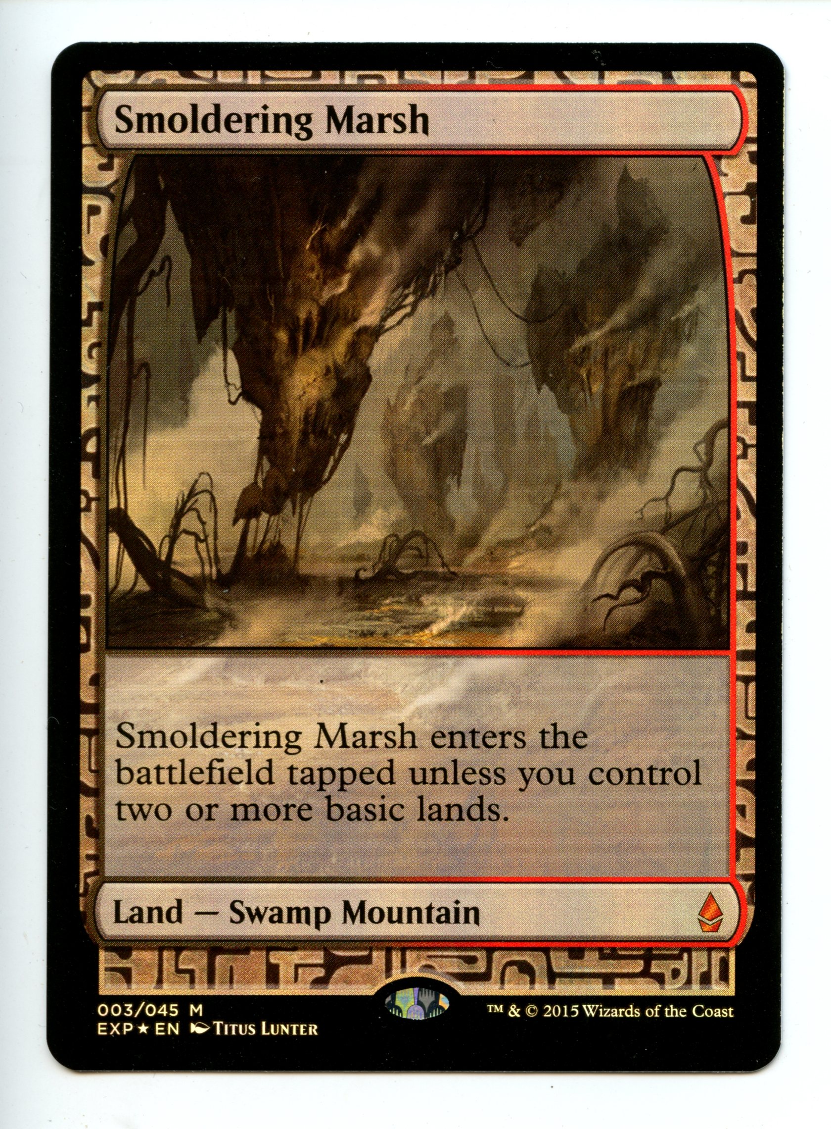 Magic the Gathering - Smoldering Marsh   - Zendikar Expeditions  - Lightly Played 