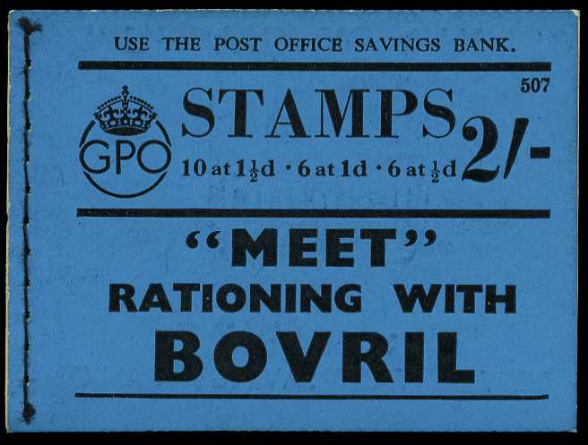 1940 (May) 2/- booklet (#507), trimming...