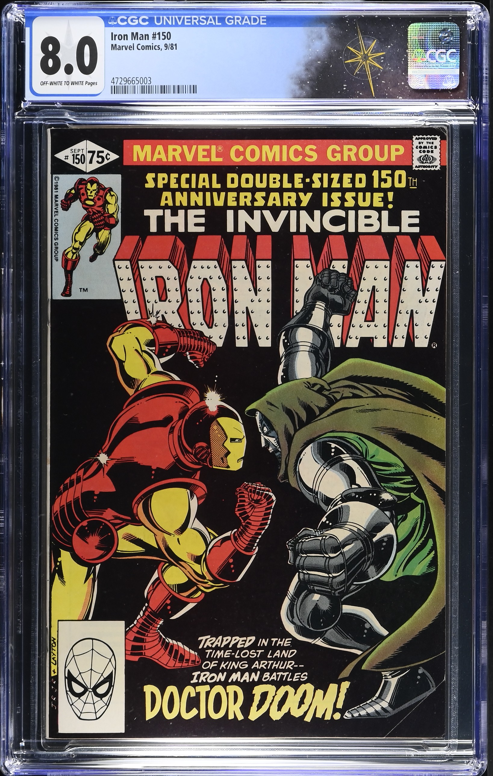 Iron Man #150 CGC 8.0 Classic Doom & Iron Man Cover (Marvel Comics, 1981) Off-White to White Pages