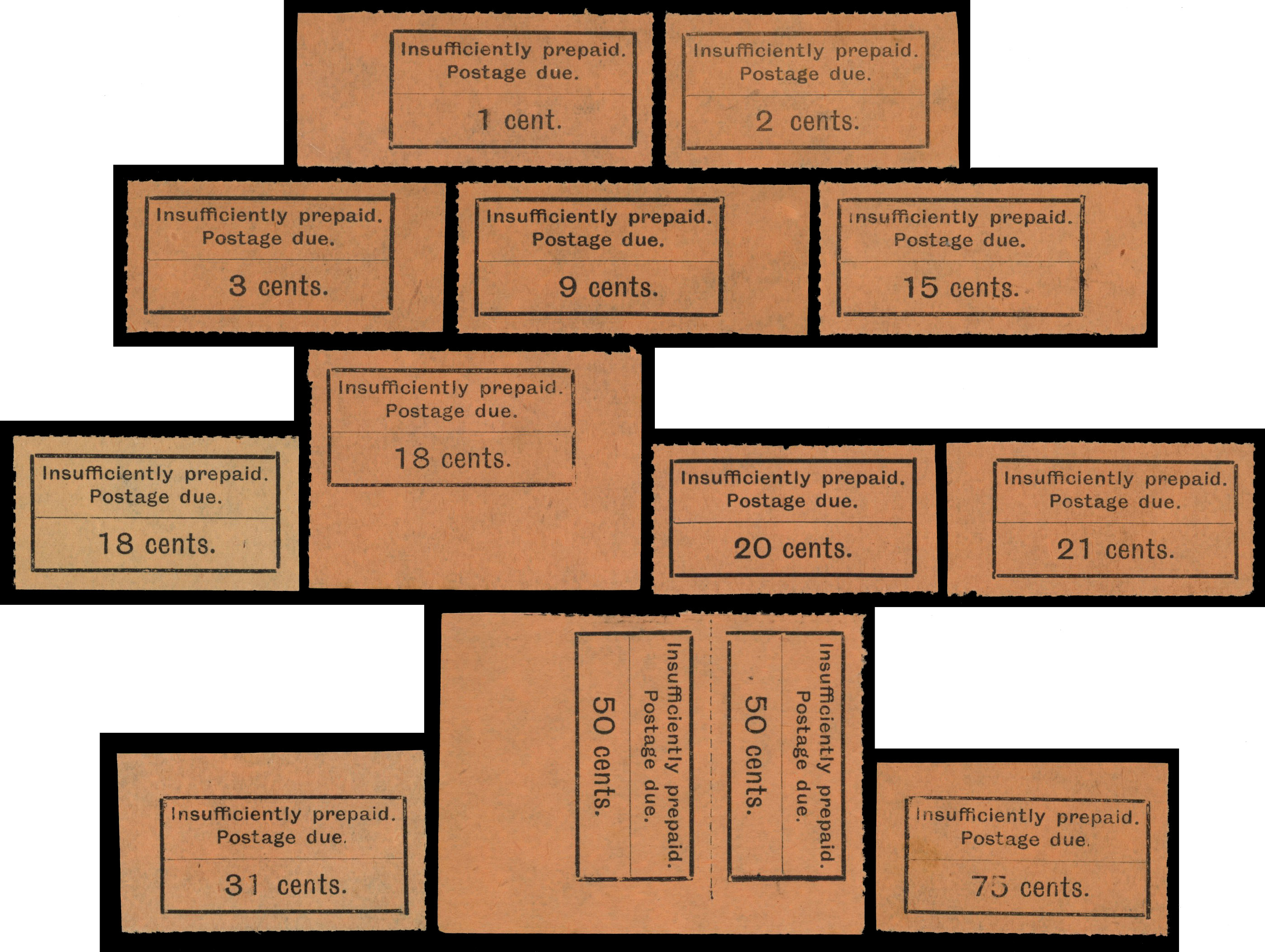 Zanzibar postage due collection