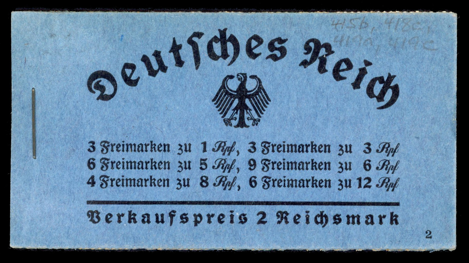 Germany 1934 Hindenburg 2Rmk booklet complete