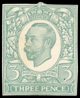 GB 1911 3d engraver's sketch Die Proof/Colour Trial