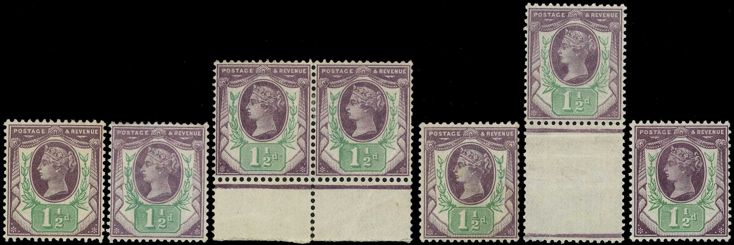 1887 Jubilee 1½d small o.g. study of the Plate...