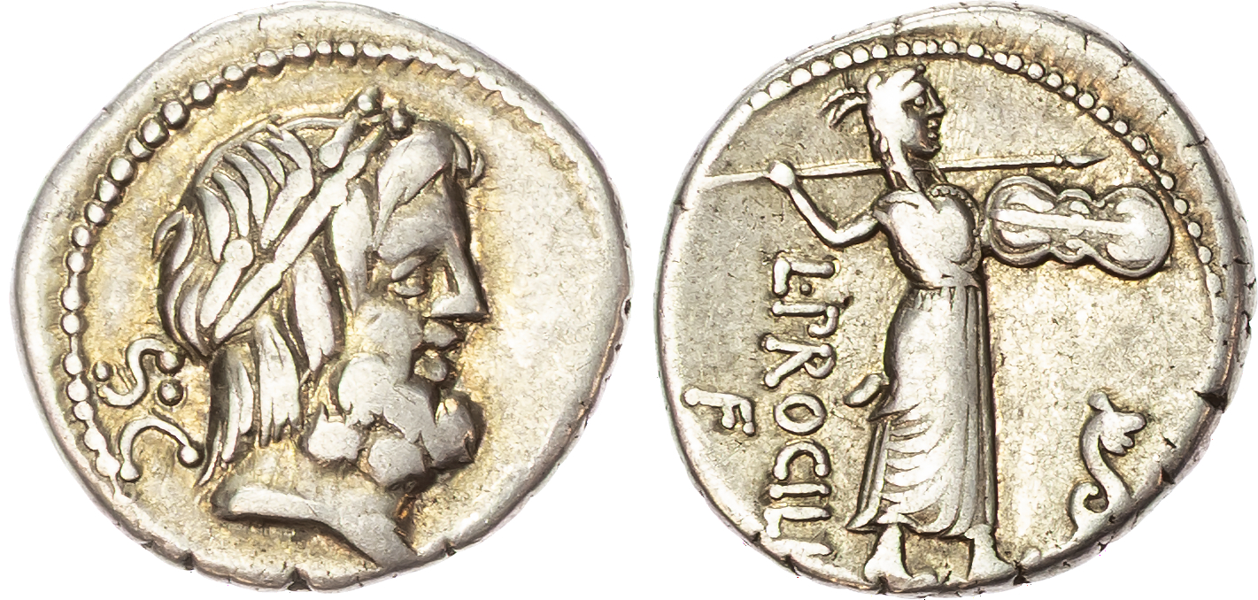 L. Procilius (80 BC) AR Denarius, Rome, 3.60g. 
