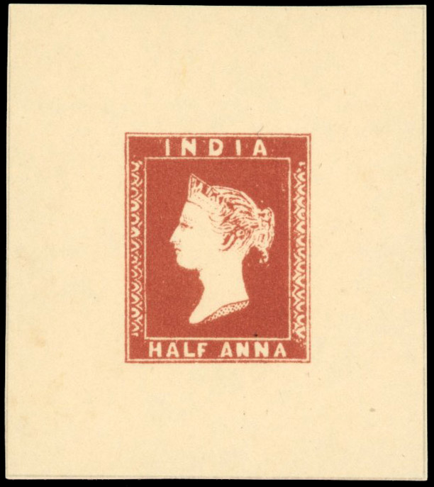 † India 1854 ‘Thuillier’ essay, ½a reddish brown