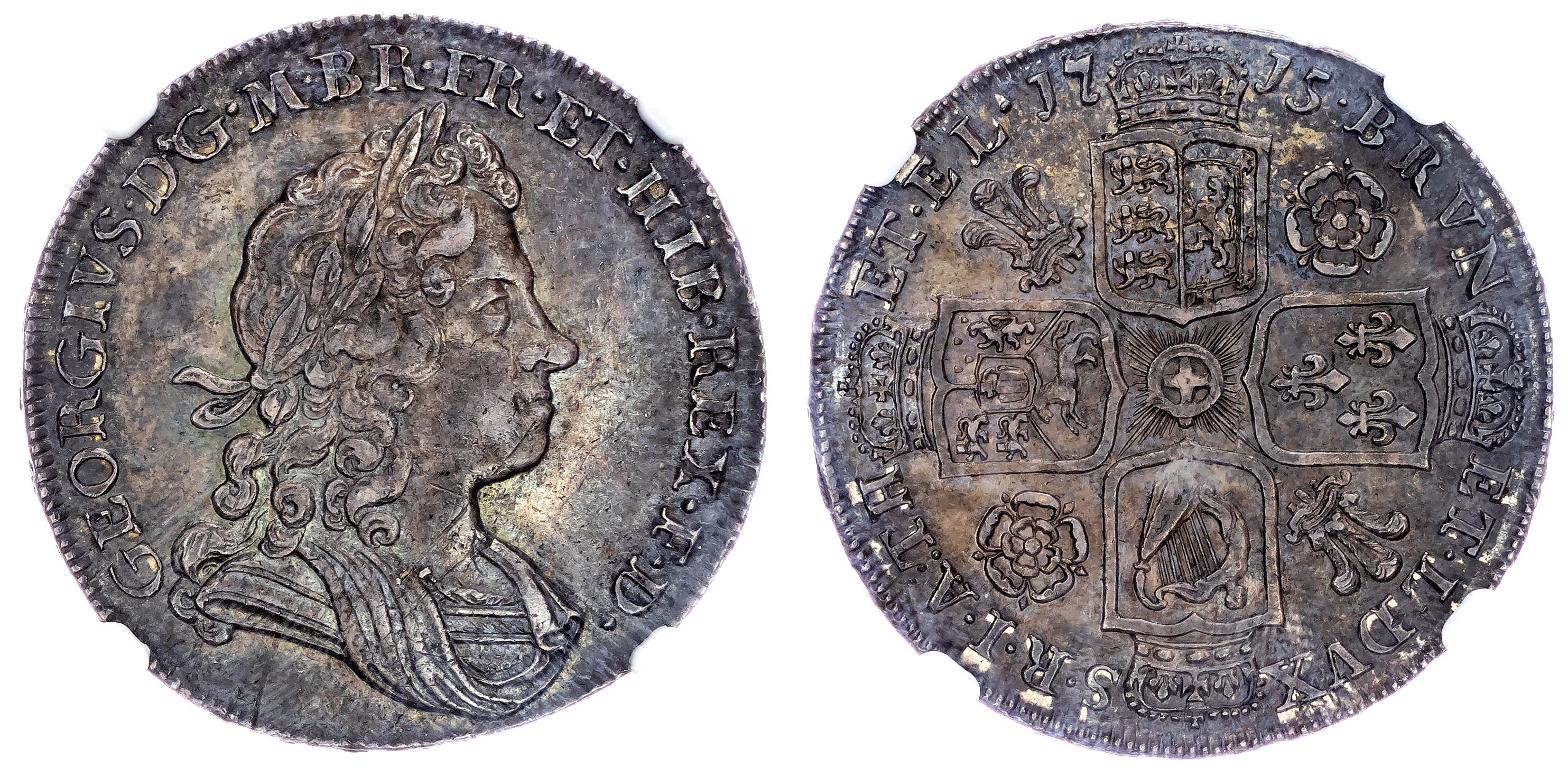 George I (1714‐1727), AR Halfcrown, 1715 SECVNDO. NGC MS62 (Ex. Cope)