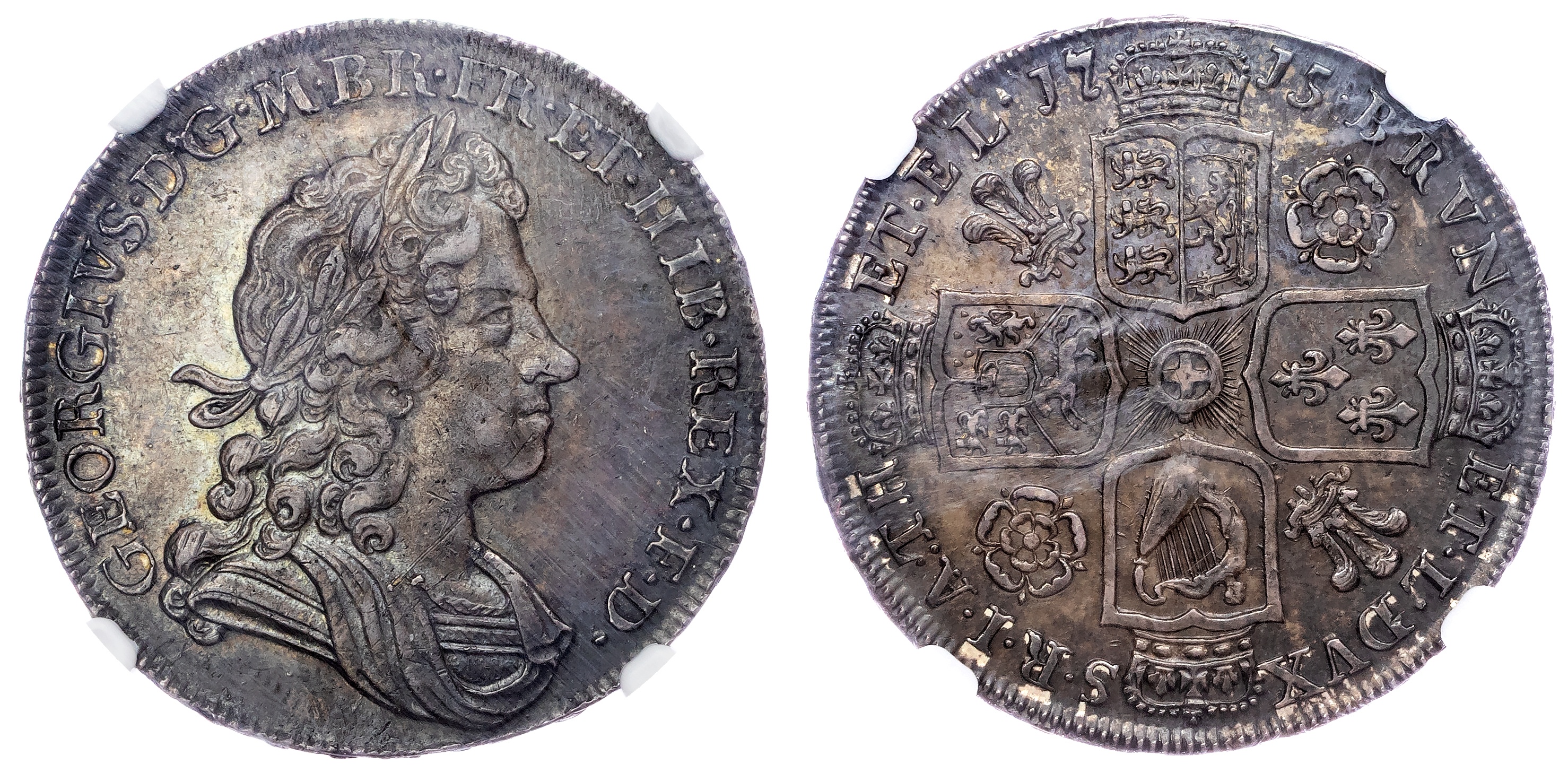 George I (1714‐1727), AR Halfcrown, 1715 SECVNDO. NGC MS62 (Ex. Cope)