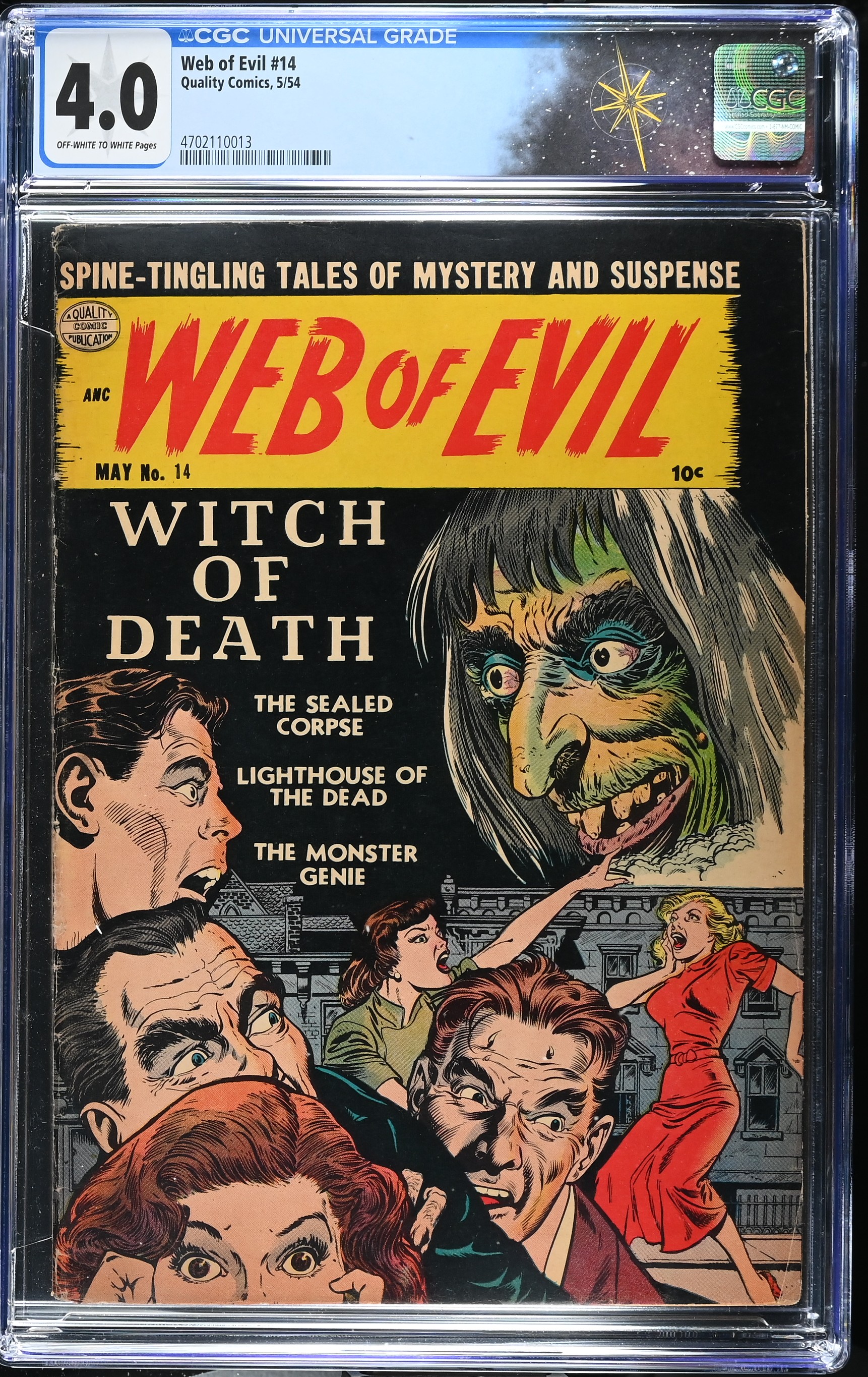 Web of Evil #14 CGC 4.0 Cover by Reed Crandall (Quality Comics, 1954) off-White to White Pages