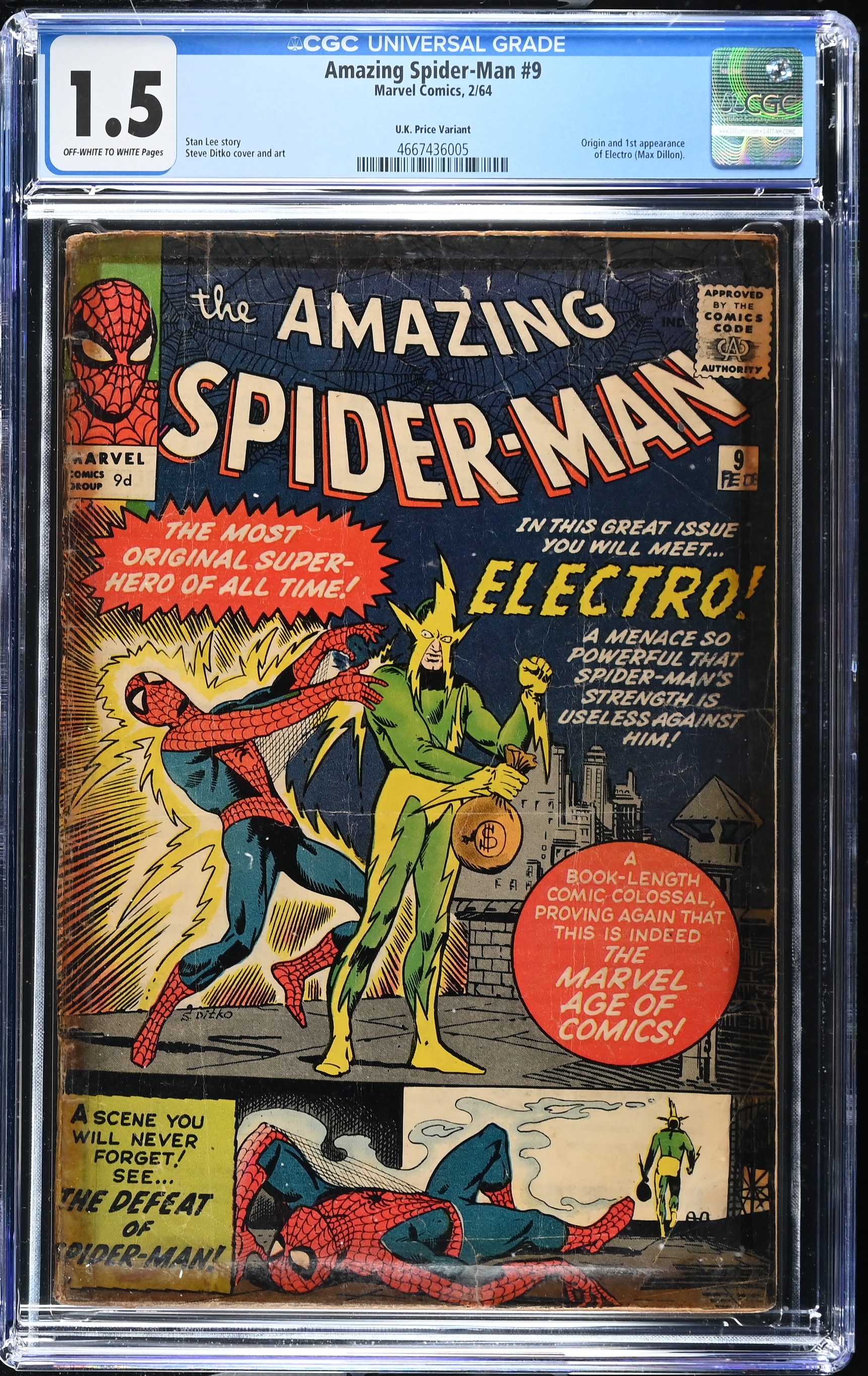 Amazing Spider-Man #9 (Marvel Comics 1964) CGC 1.50First Electro