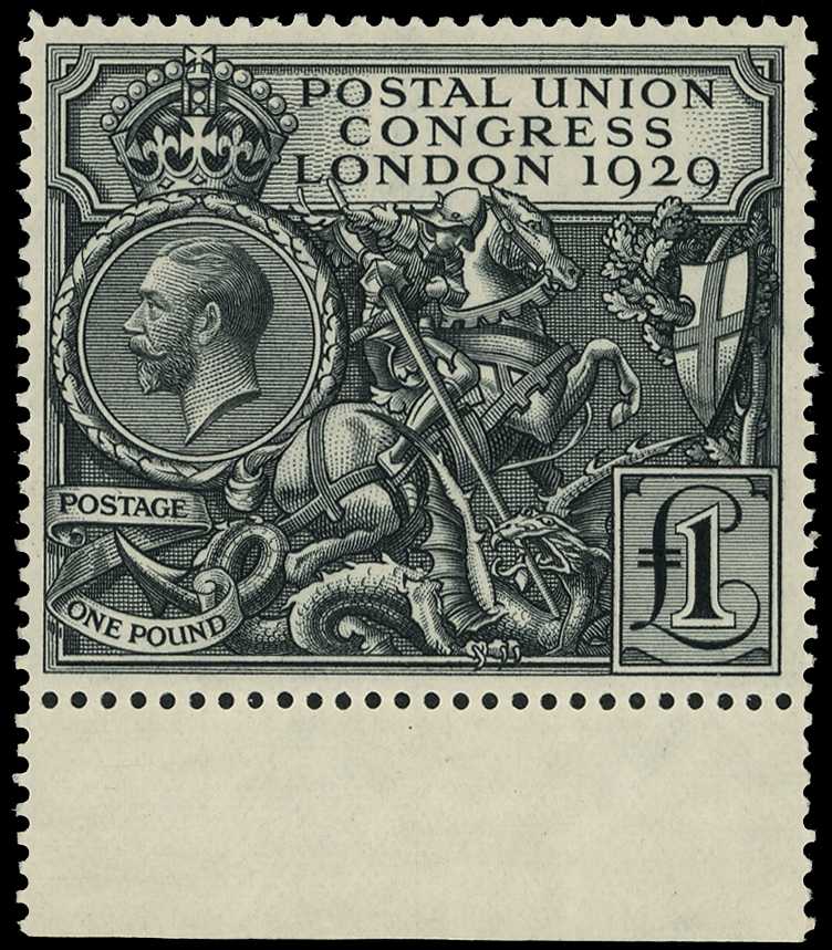 1929 PUC £1 black, lower marginal, fine...