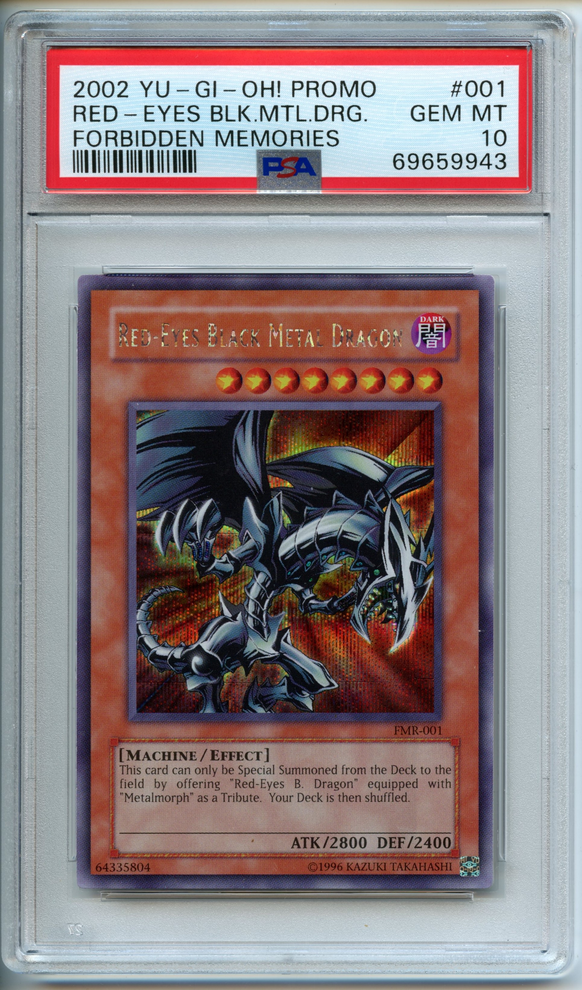 Yu-Gi-Oh! - Red-Eyes Black Metal Dragon   - Forbidden Memories  - PSA 10