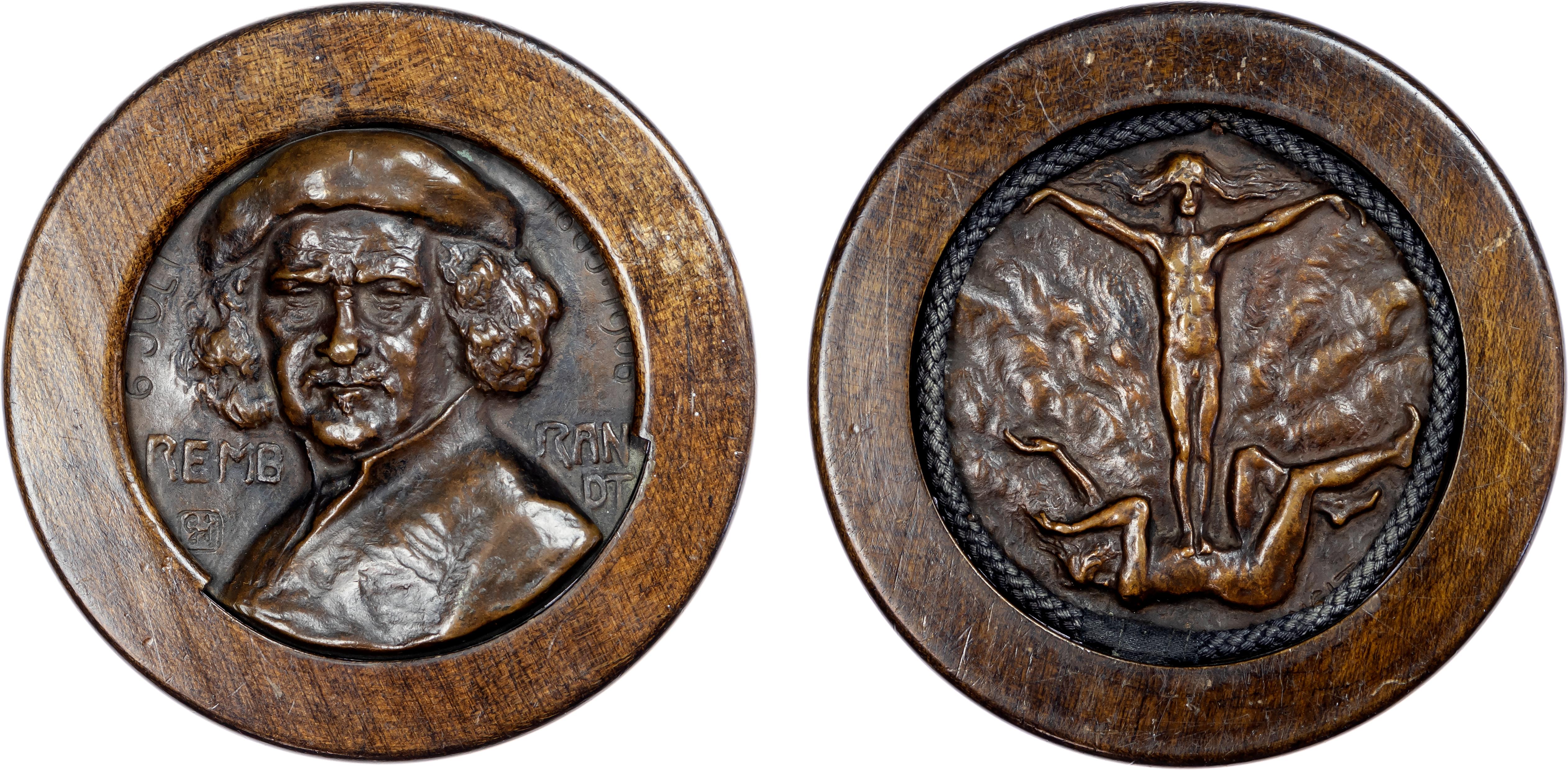 Netherlands, Rembrandt, 300th Anniversary of Birthdate, 1906, Bronze Medal by Daniel Greiner