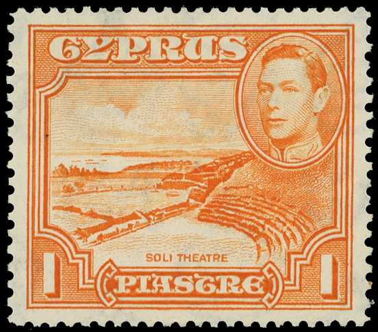 1944 1p orange perf 13½ x 12½, fine...