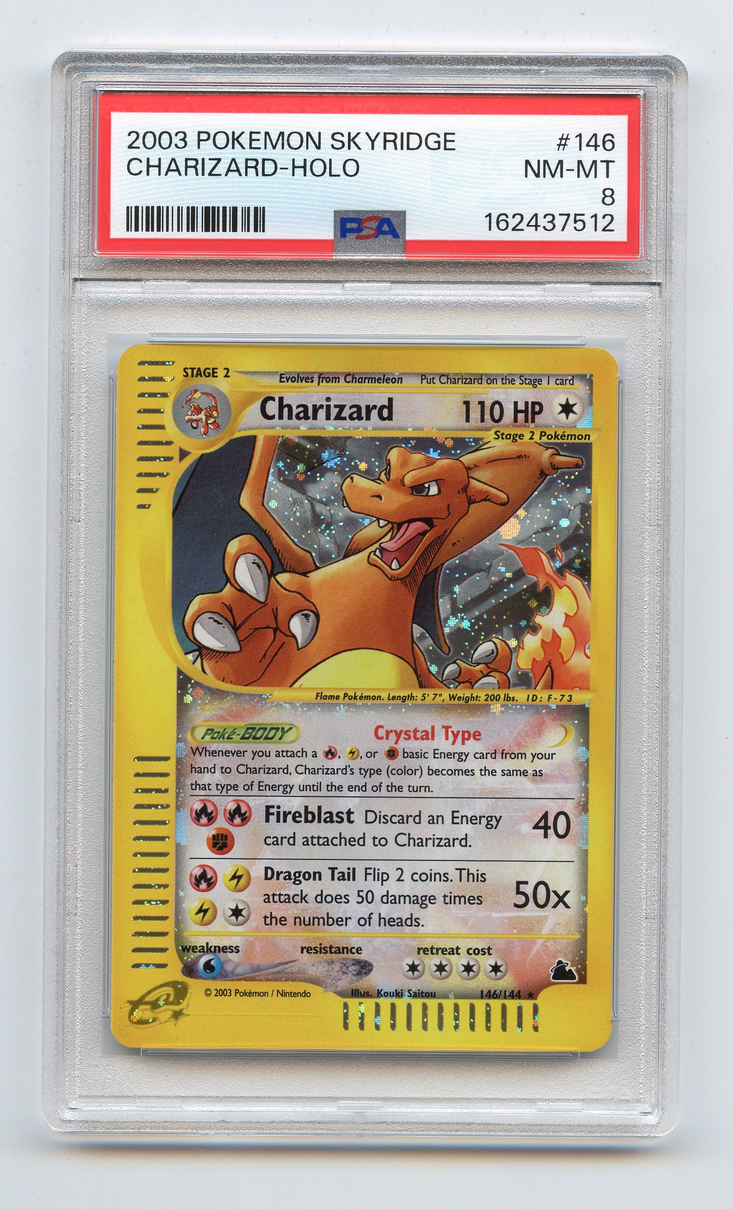 PSA 8 'Crystal' Charizard #146 Holo Skyridge