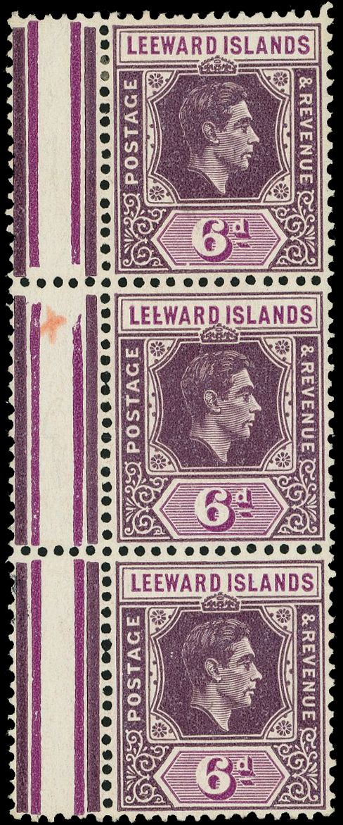 Leeward Islands SG 109ab strip mint